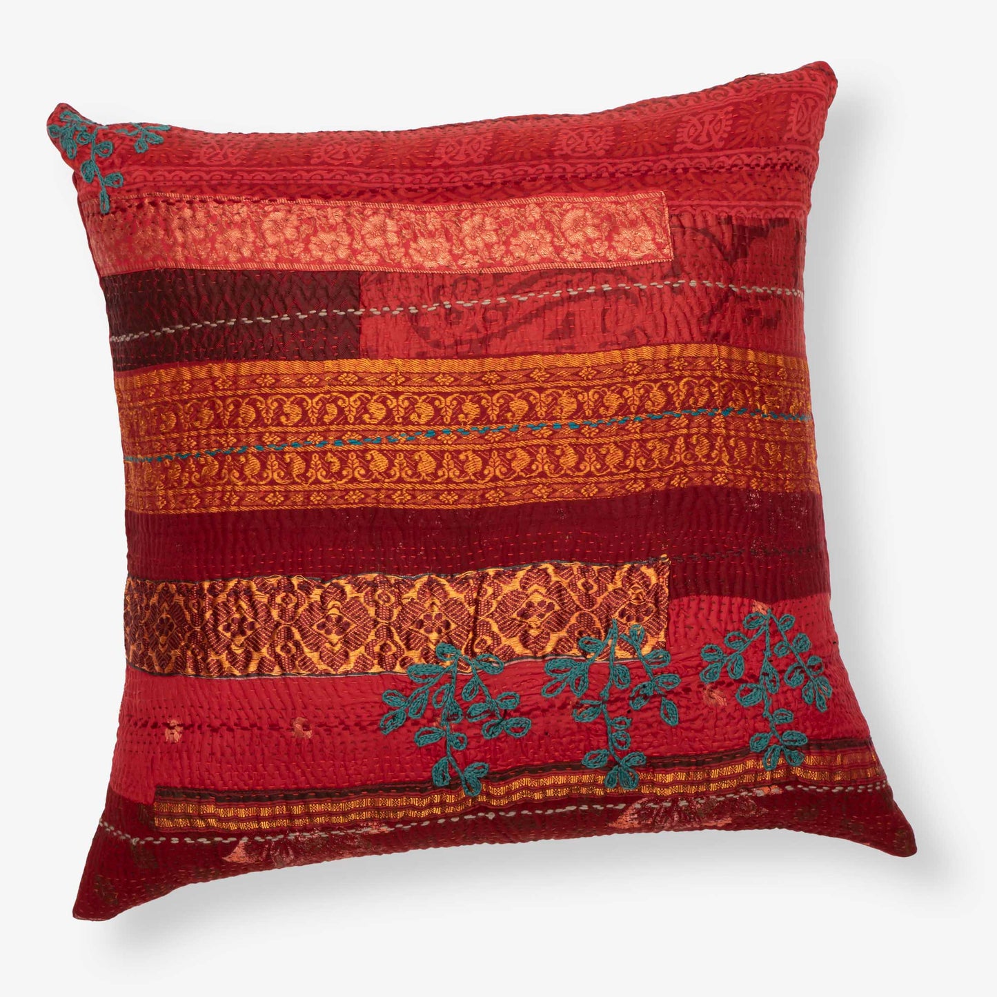 Jewels Handmade Kantha Pillow Sham (With Velvet Back)