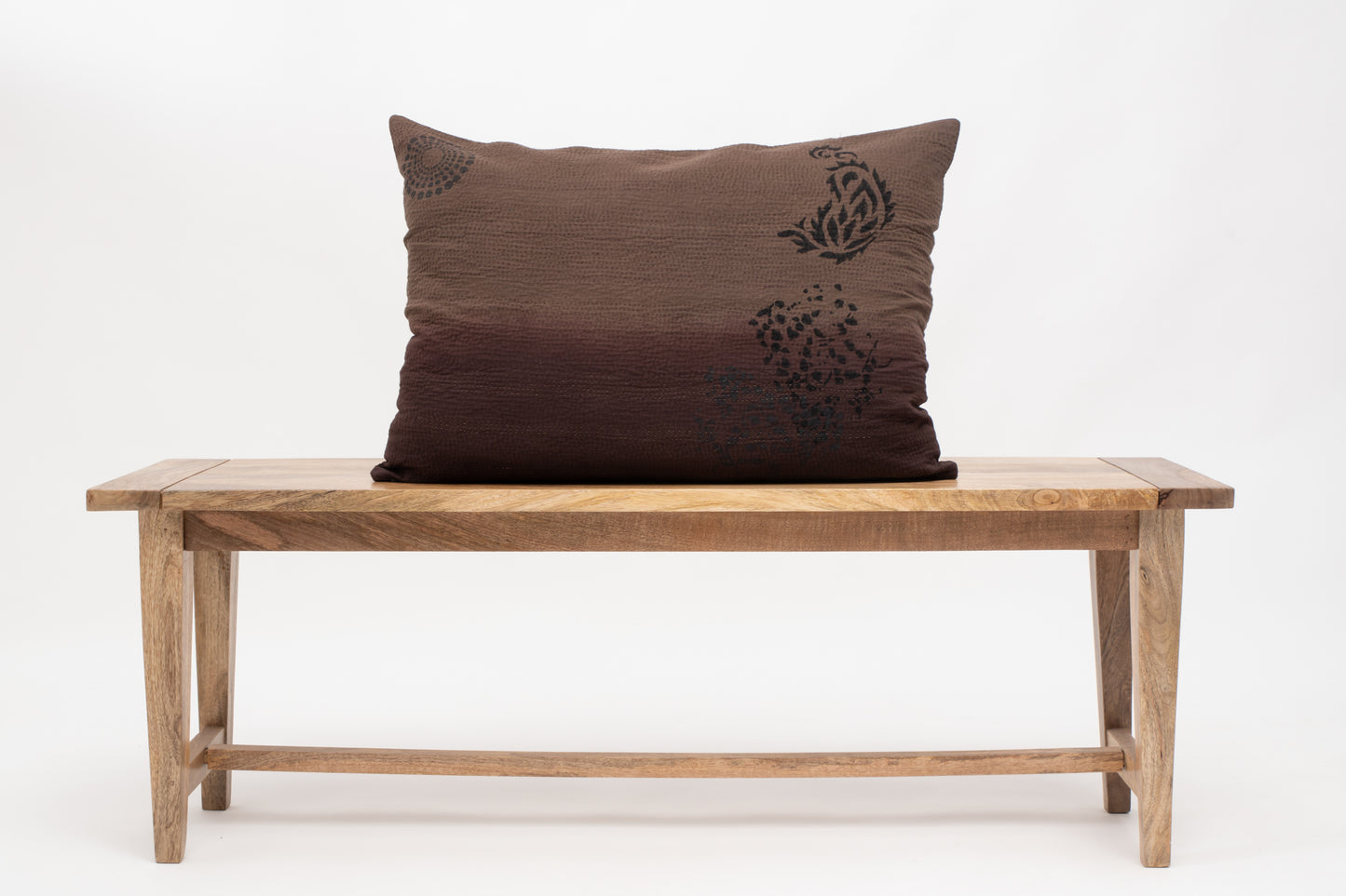 Cotton Ombre Handmade Vintage Kantha Pillow Sham - Chocolate