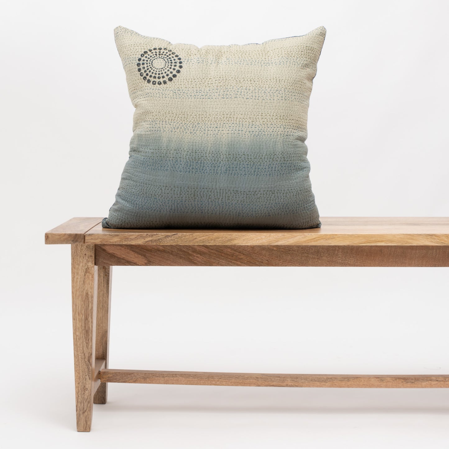 Cotton Ombre Handmade Vintage Kantha Pillow Sham - Indigo