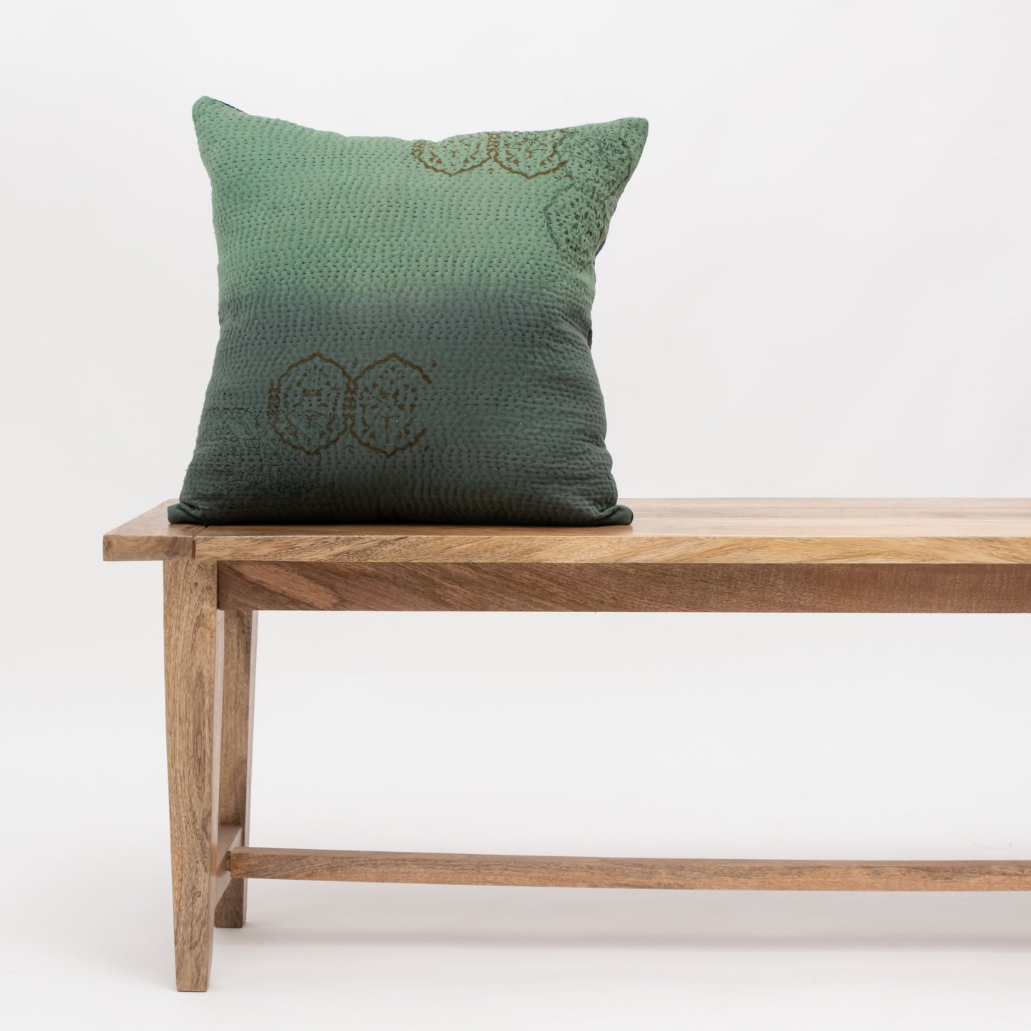 Cotton Ombre Handmade Vintage Kantha Pillow Sham - Avocado