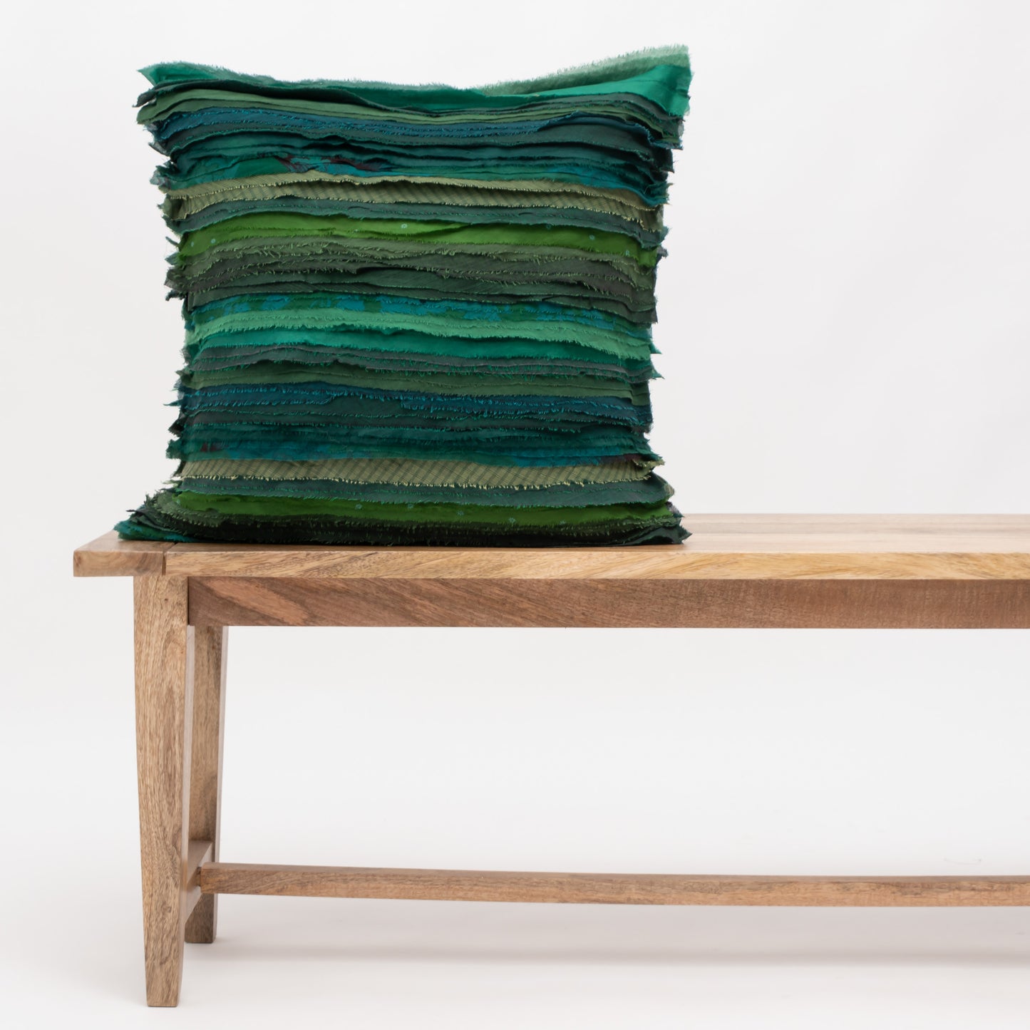 Wavy Stripe Vintage Patch Pillow Sham - Green
