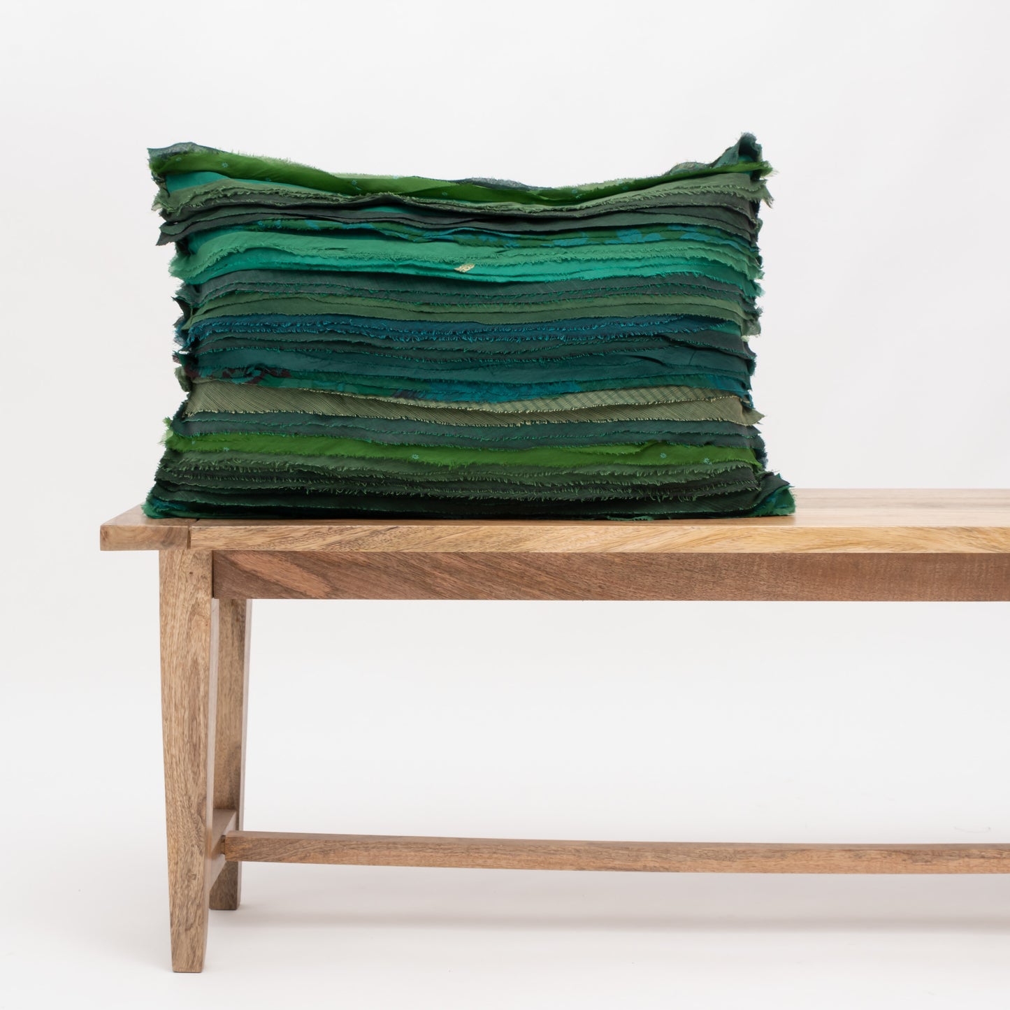 Wavy Stripe Vintage Patch Pillow Sham - Green