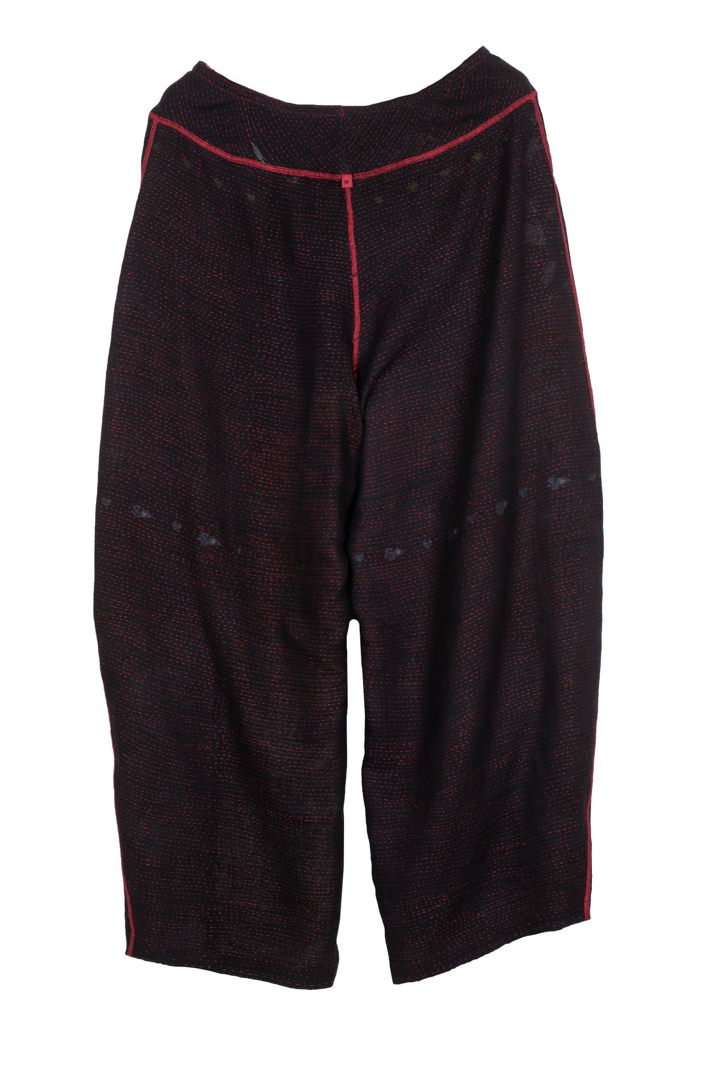 MONOTONE TWILIGHT PRINT KANTHA KNEE TUCKED PANTS - tp2625-red -