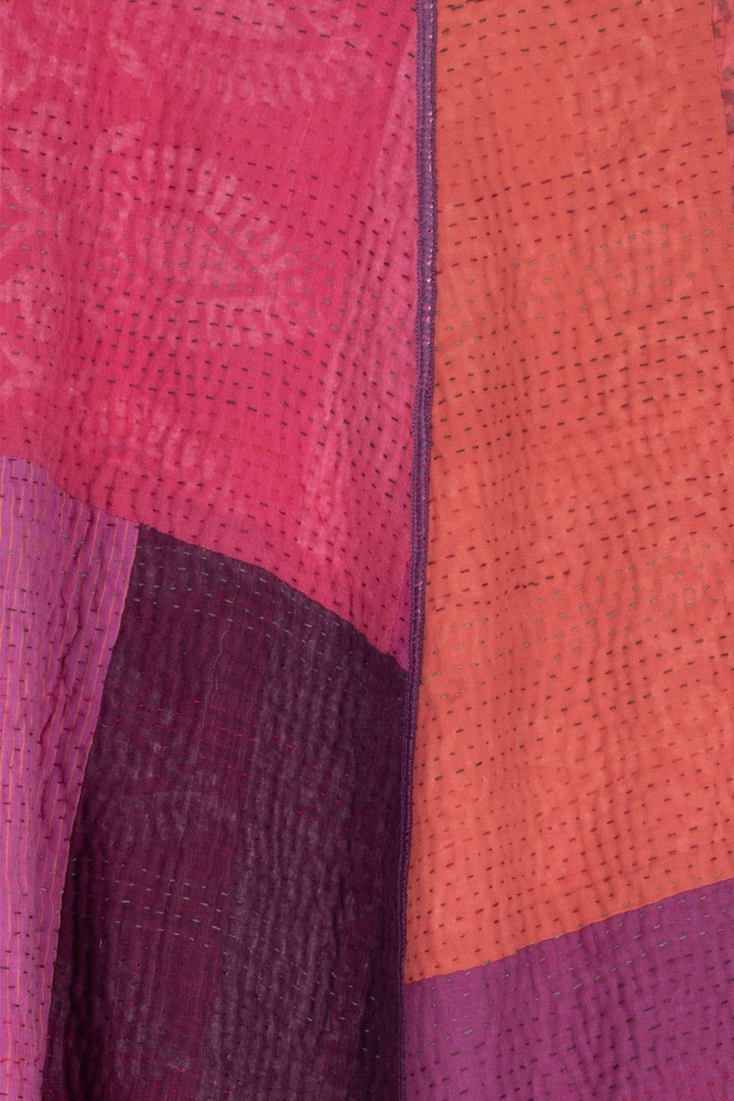POLKA DOTS & LEAVES KANTHA MINI KIMONO JKT - dl4055-pik -