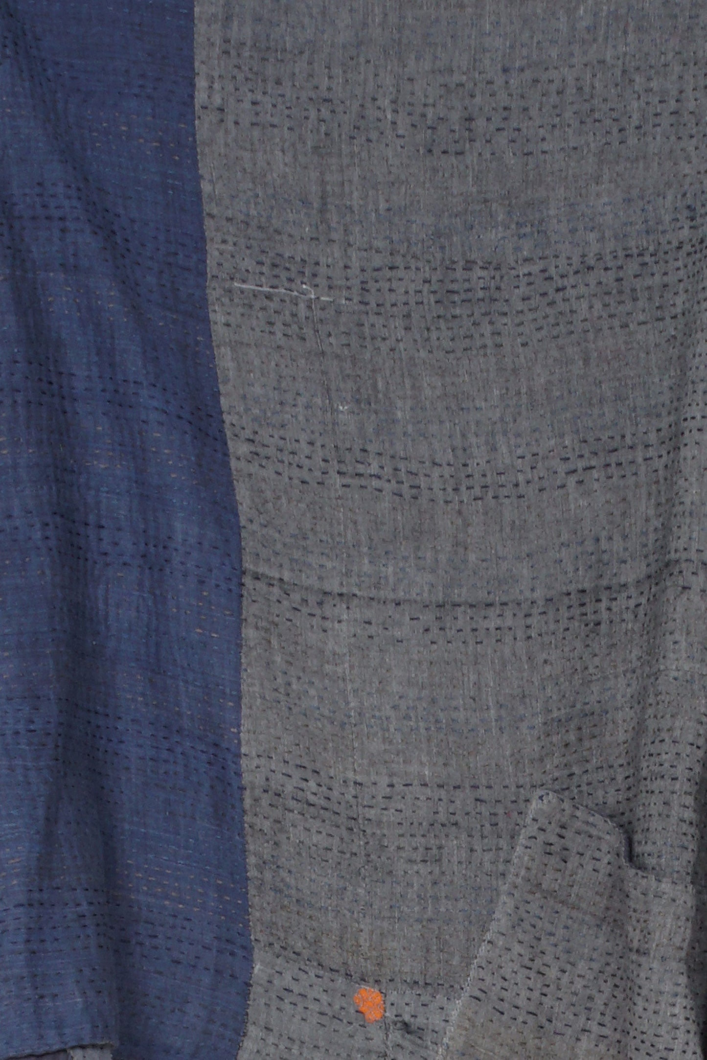 FRAYED PATCH KANTHA 3/4 SLV. CROP TOP - fi2528-gry -