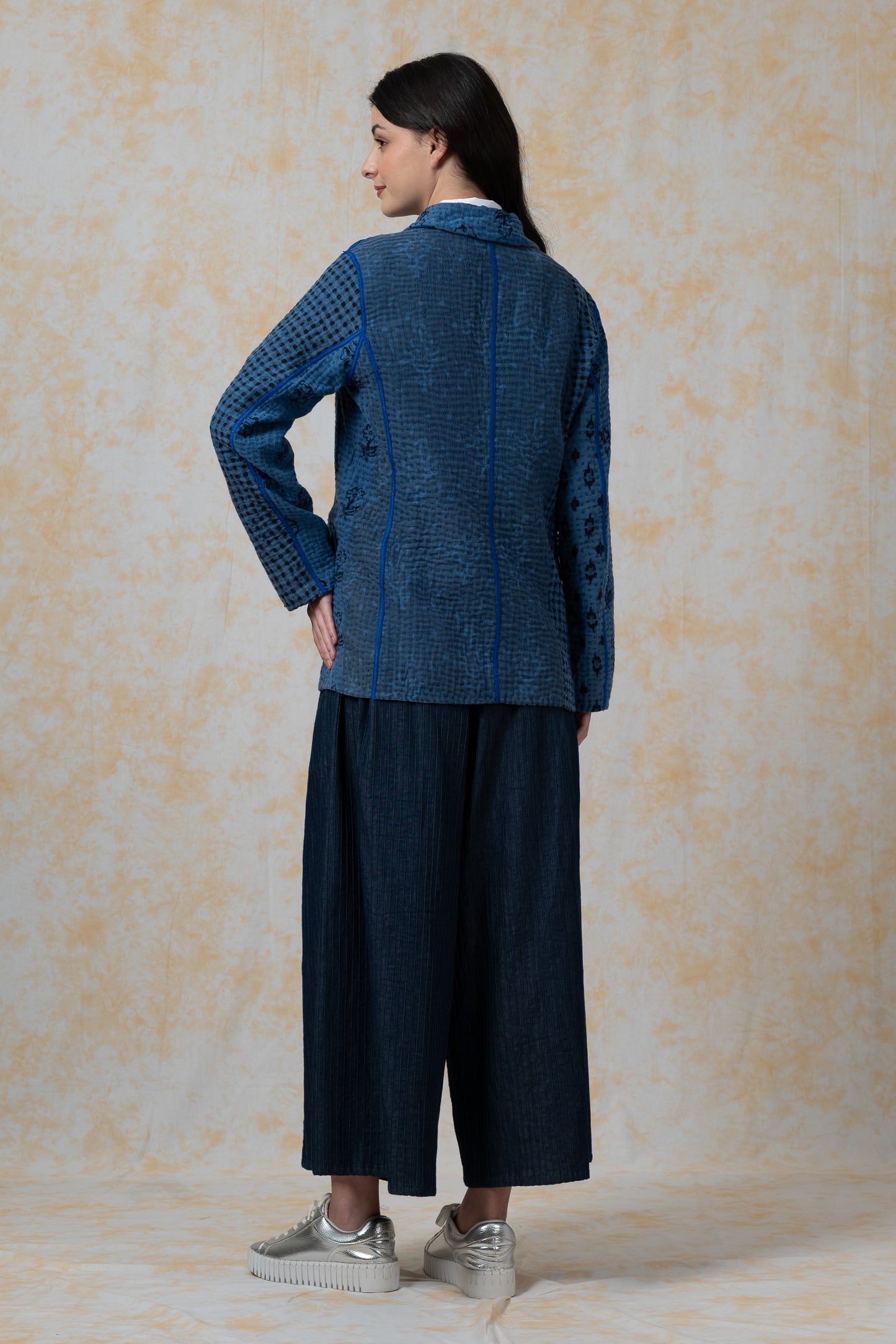 BBK PATCH KANTHA-JACKET BASIC - bl-bbp4052-nvy-