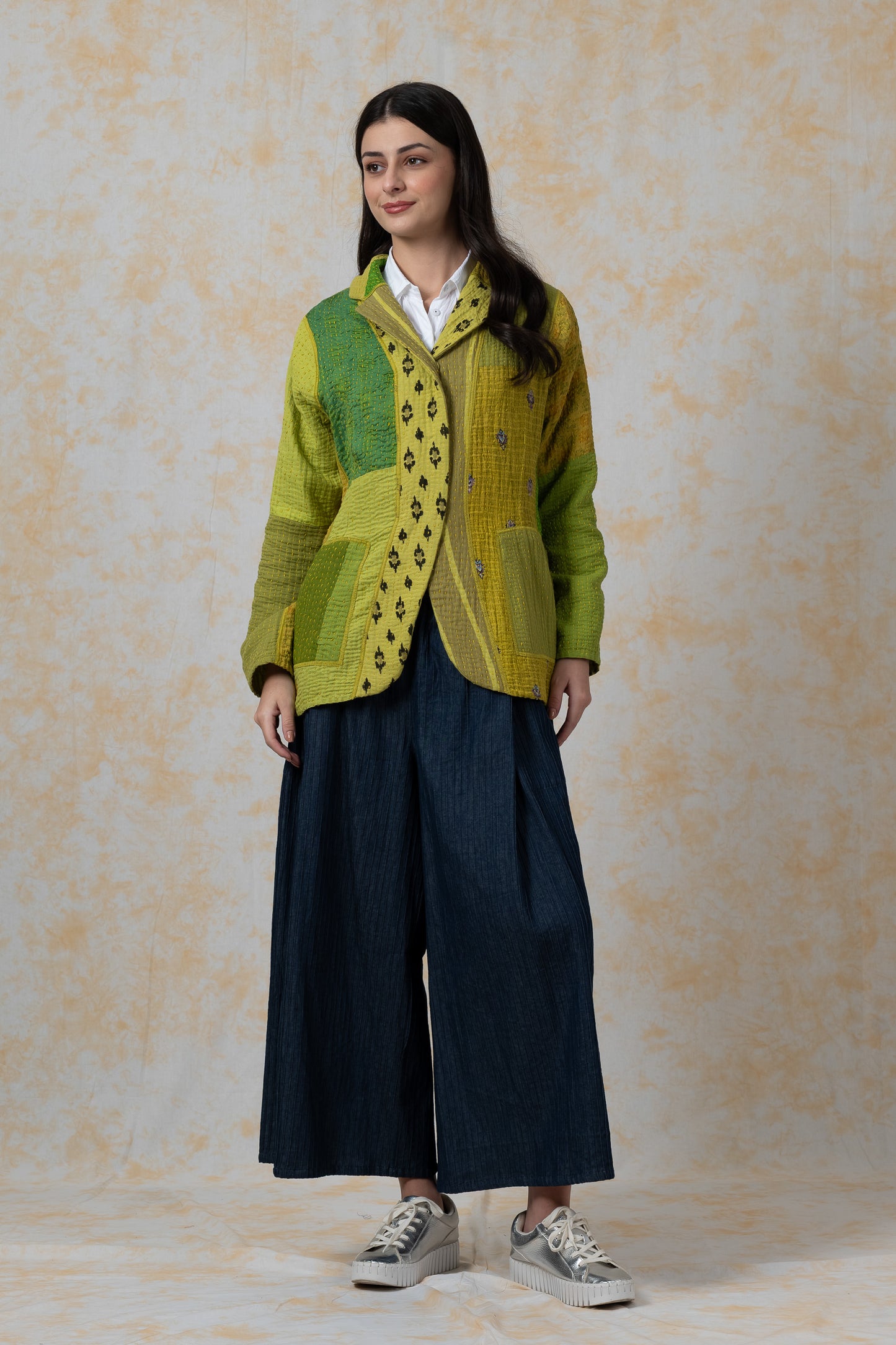 BBK PATCH KANTHA-JACKET BASIC - bl-bbp4052-lim-