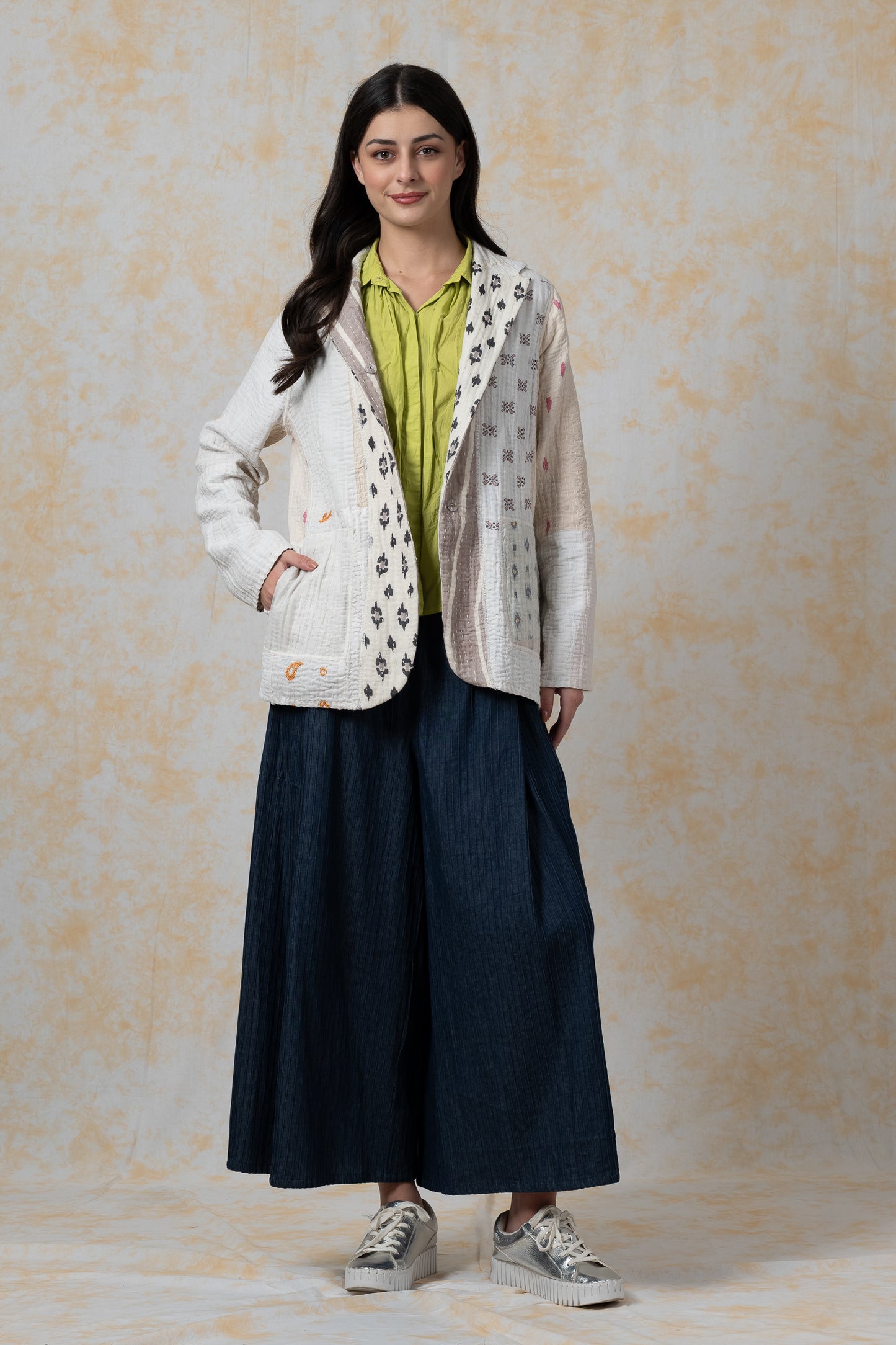BBK PATCH KANTHA-JACKET BASIC - bl-bbp4052-ivy-