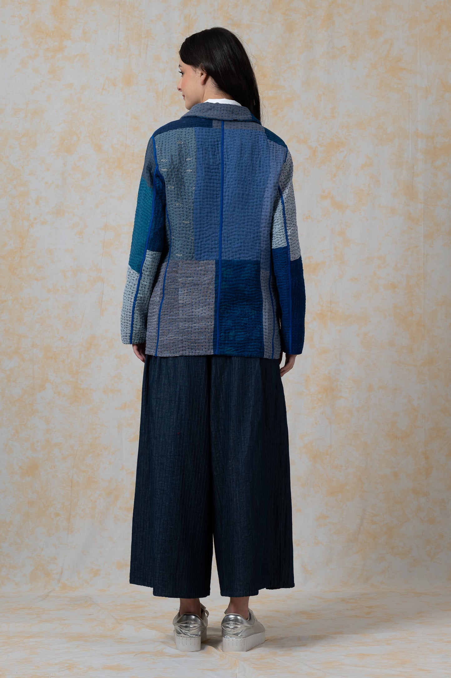 BBK PATCH KANTHA-JACKET BASIC - bl-bbp4052-nvy-