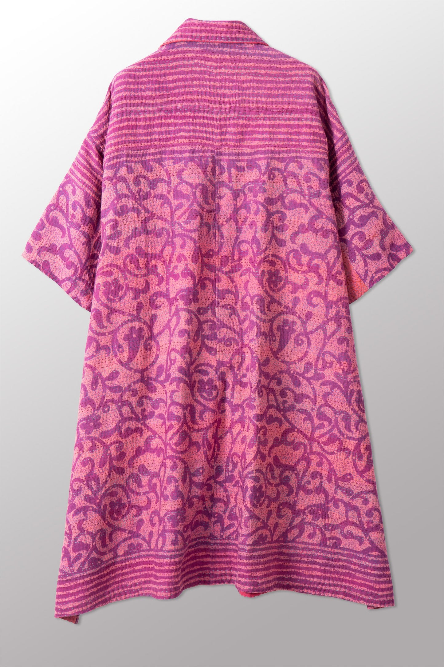 VINTAGE COTTON KANTHA 3/4 SLV. SHIRT DRESS - cv2459-0026s -