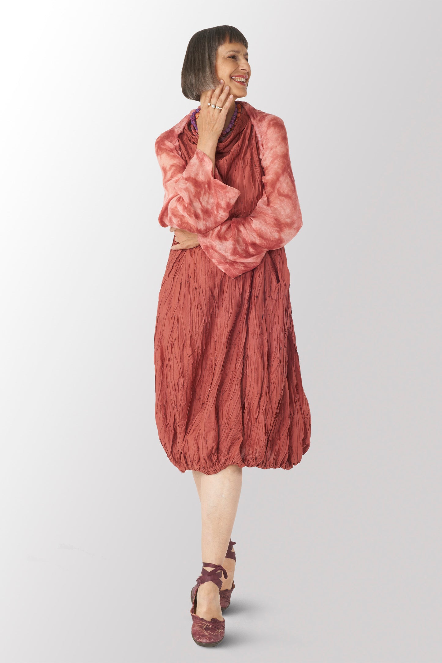 LINEN CLOUD TIE-DYE PUFF SHURG - lc1076-pik -