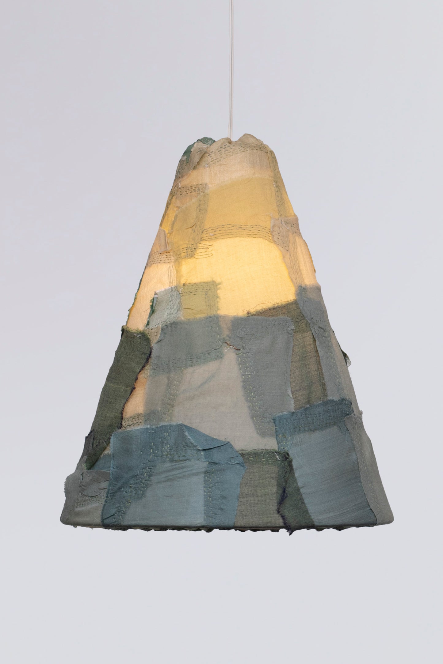 Cut through dot and holes Kantha Kantha Hanging Pendant Lamp - Teal