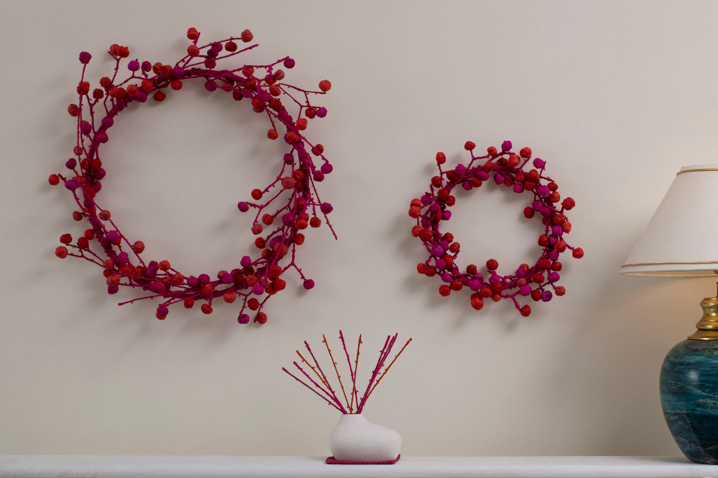 Red Kantha Wreath