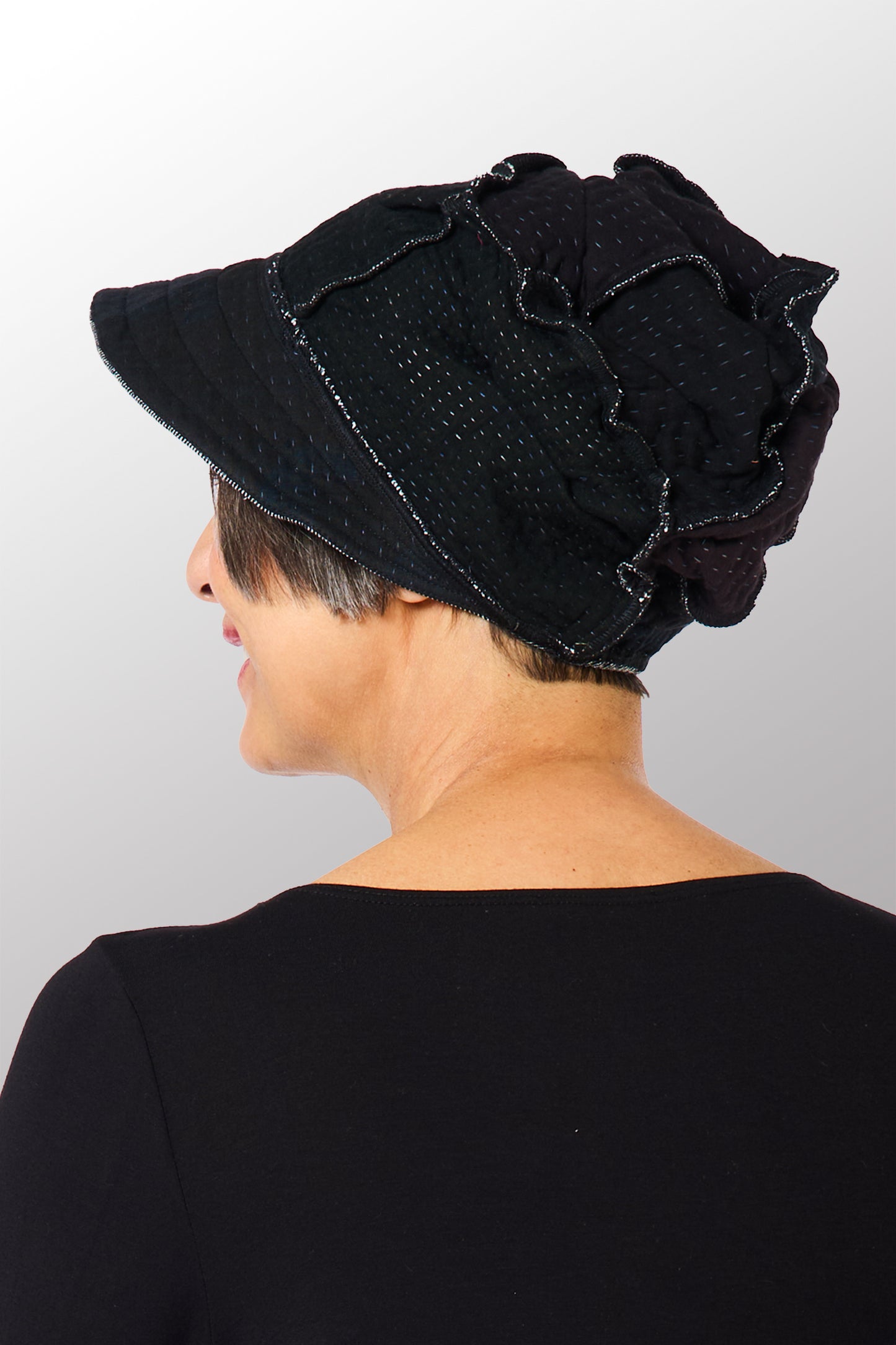 DENIM KANTHA HALF BRIM HAT - dn3881-gry -