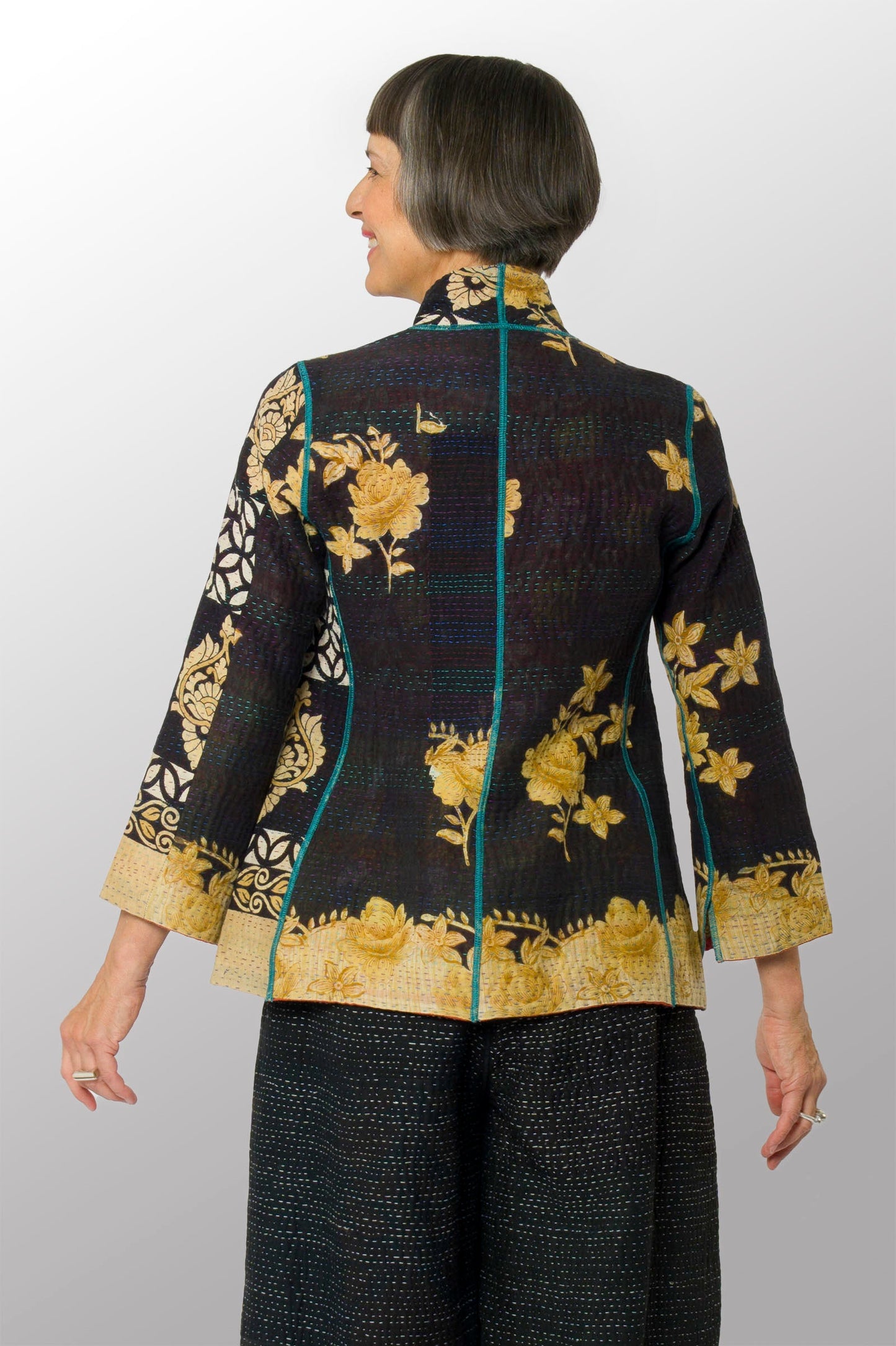 VINTAGE COTTON KANTHA SHORT JKT - cv4007-0328s -