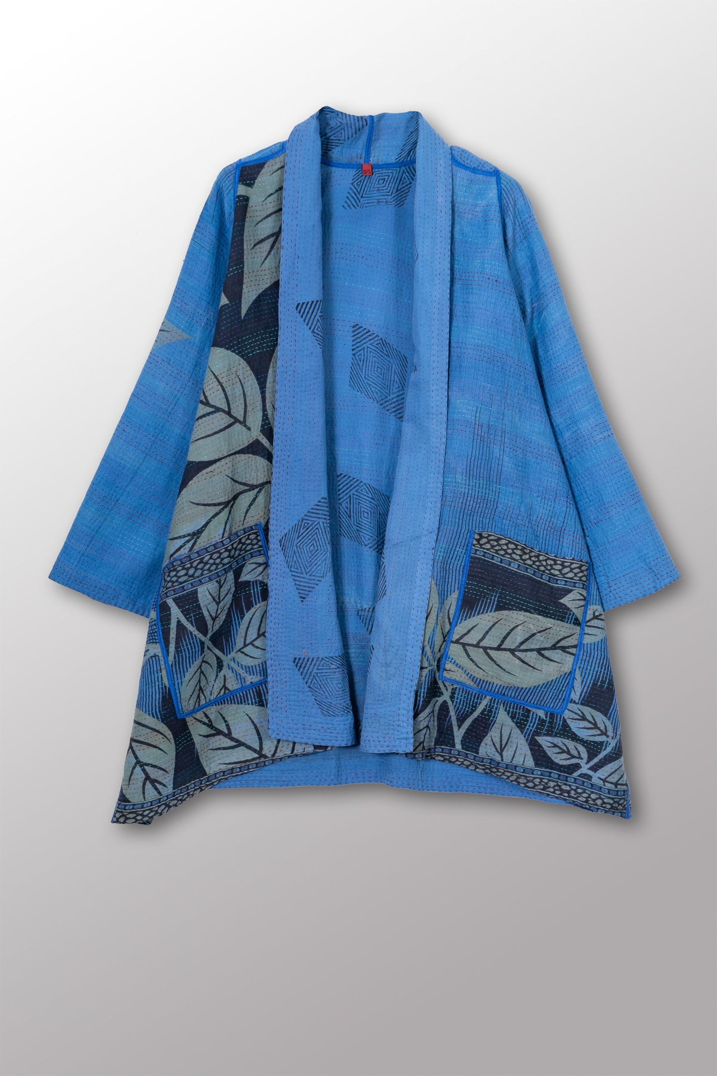 VINTAGE COTTON & NEW VOILE KANTHA A-LINE JKT - cn2003-0005a -