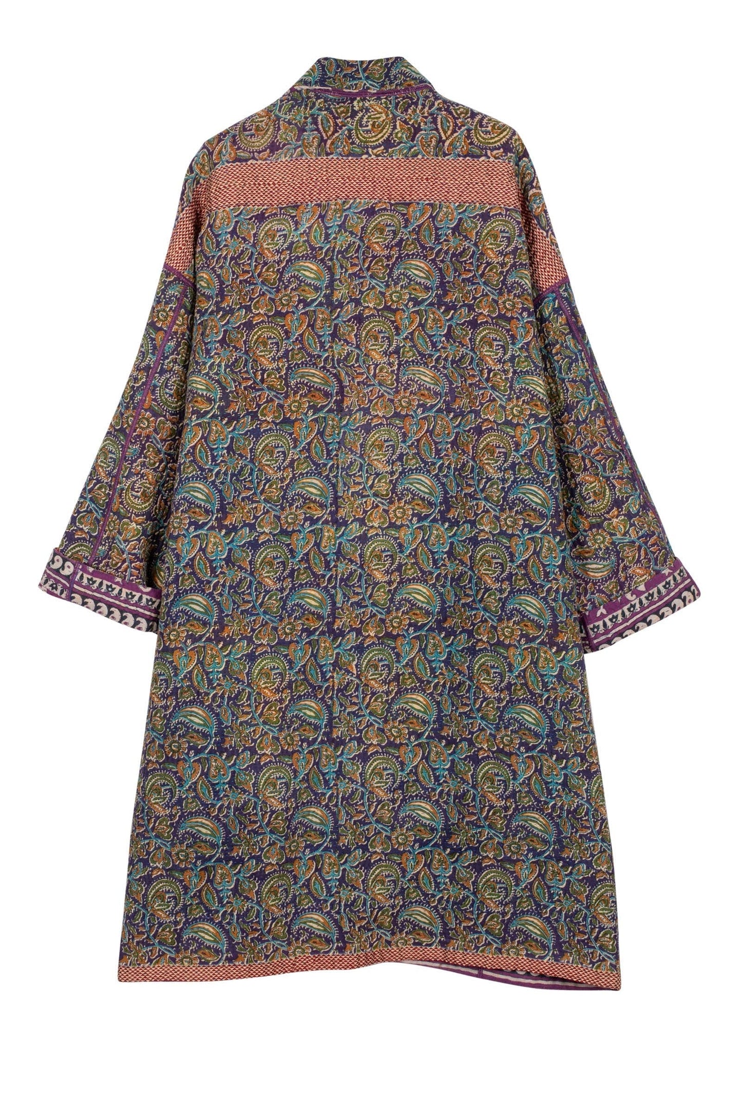 VINTAGE COTTON KANTHA OVERSIZED MEDIUM COAT - cv4331-0001a -