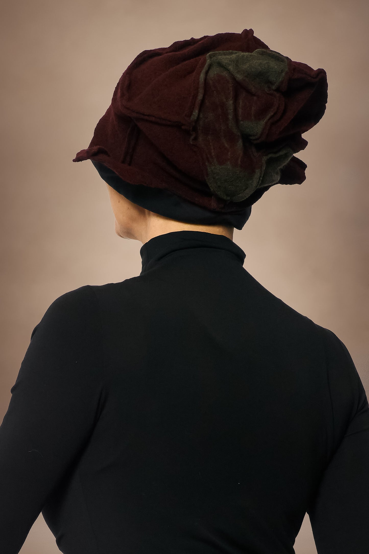 CIRCLE TIE DYE BOILED WOOL HELMET - tw1885-brn -