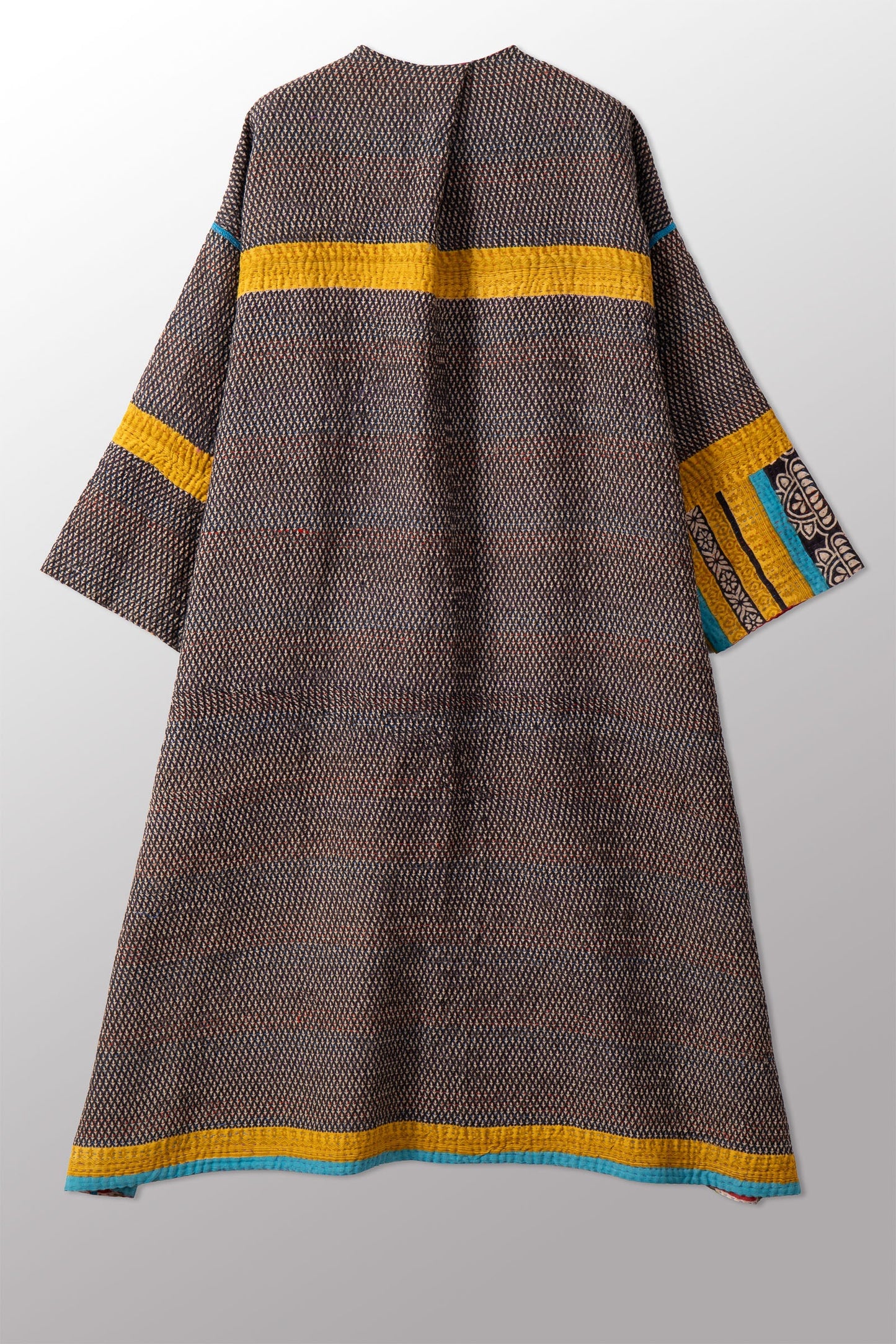 VINTAGE COTTON KANTHA LONG DUSTER - cv4328-0014a -
