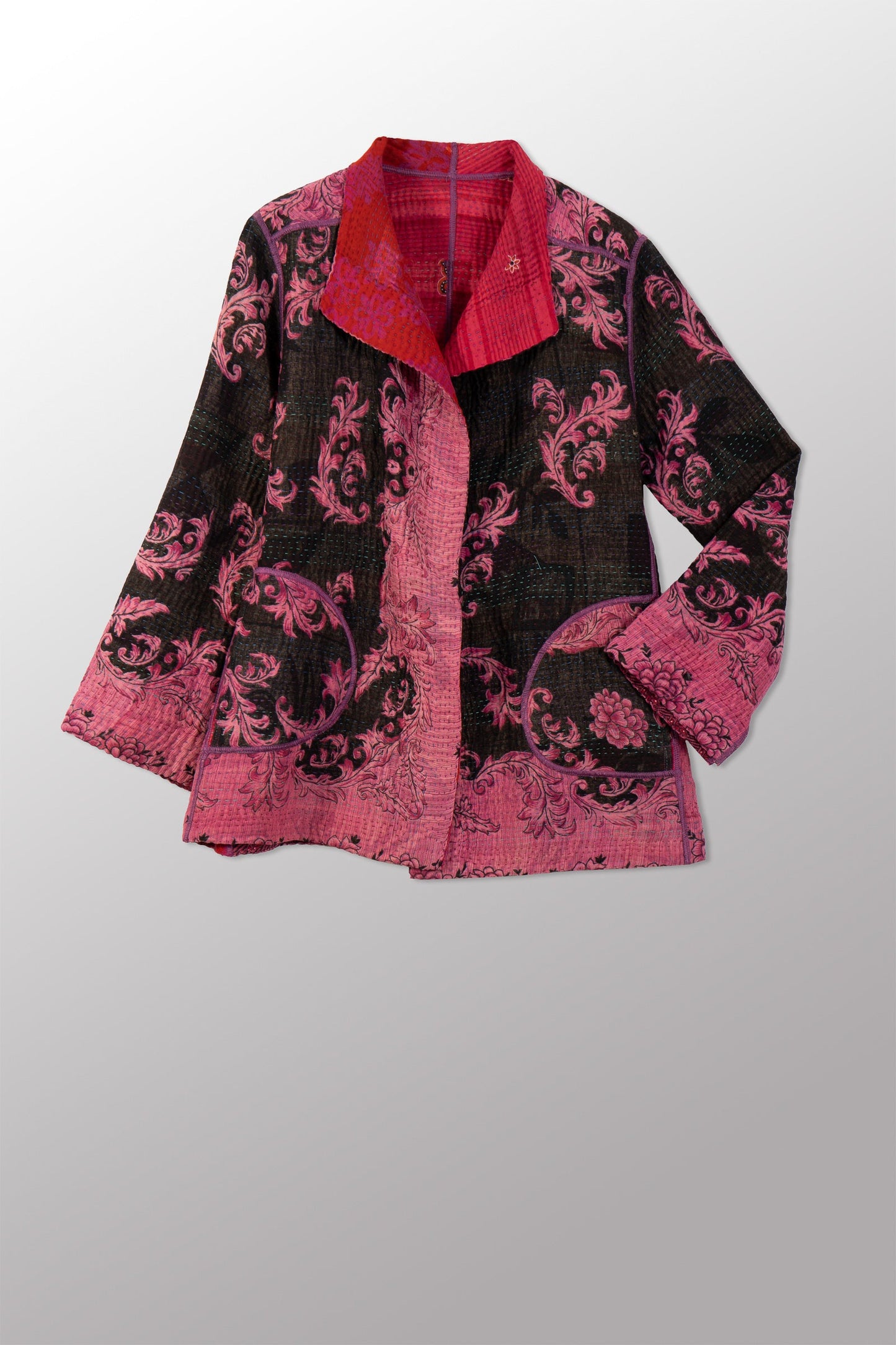 VINTAGE COTTON KANTHA SHORT JKT - cv4007-0332l -