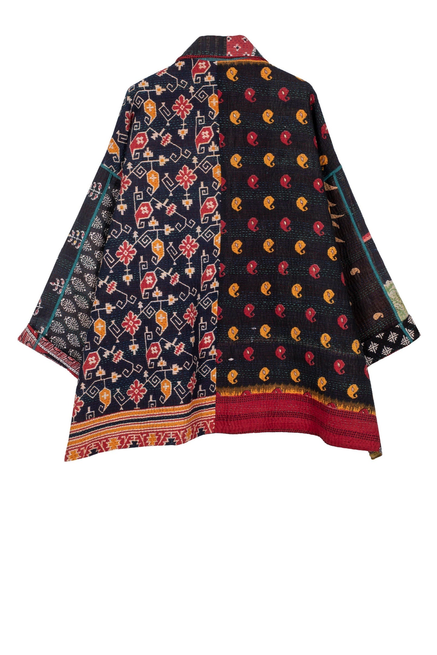 PUZZLE KANTHA OVERSIZED MINI COAT - pz4332-red -