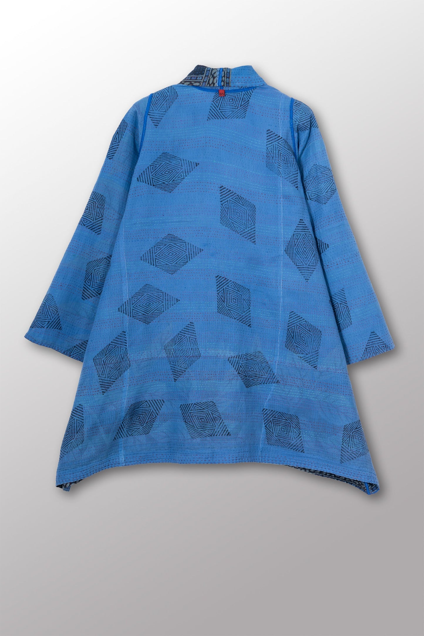 VINTAGE COTTON & NEW VOILE KANTHA A-LINE JKT - cn2003-0005a -
