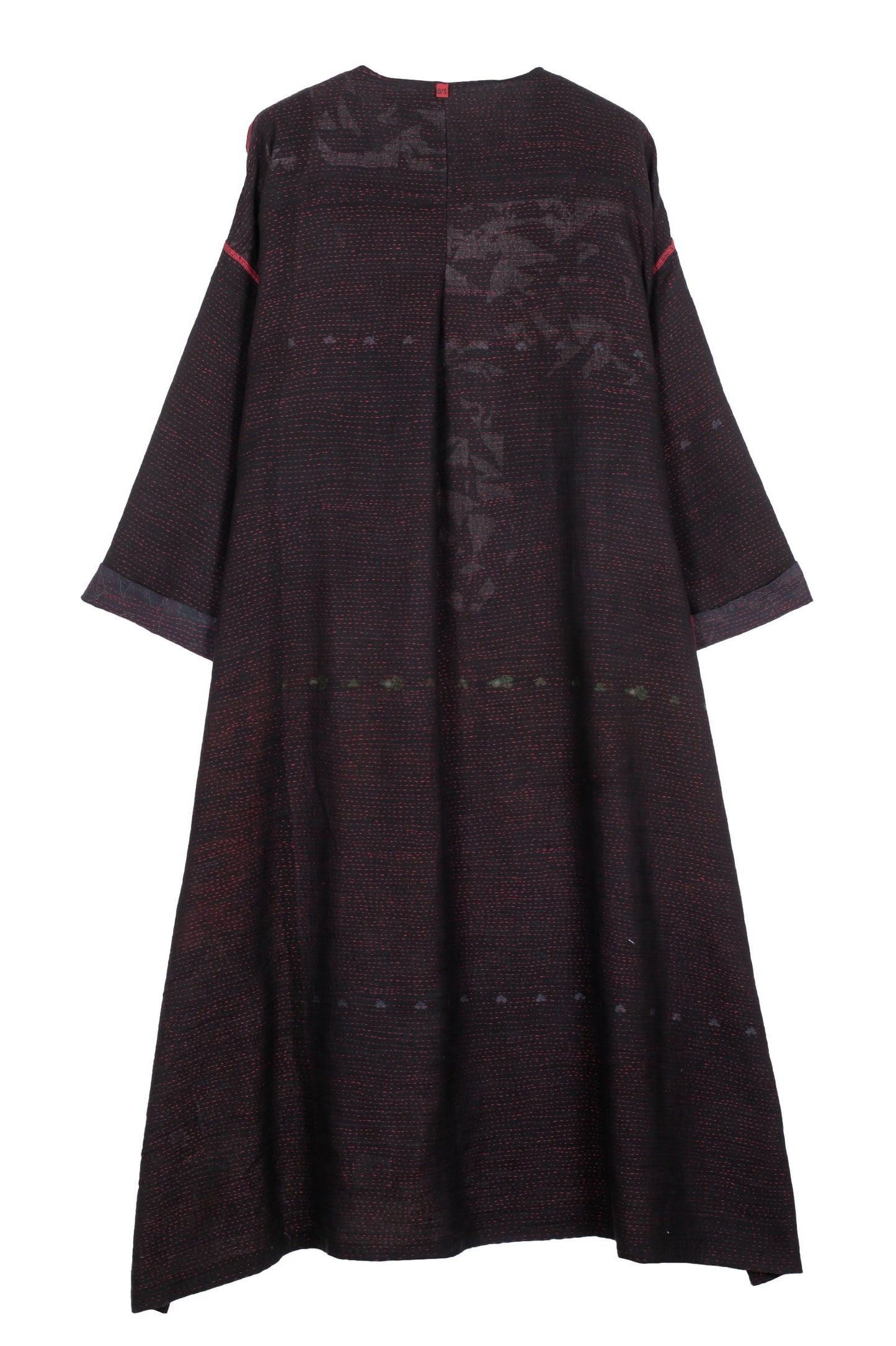MONOTONE TWILIGHT PRINT KANTHA LONG DUSTER - tp2328-red -