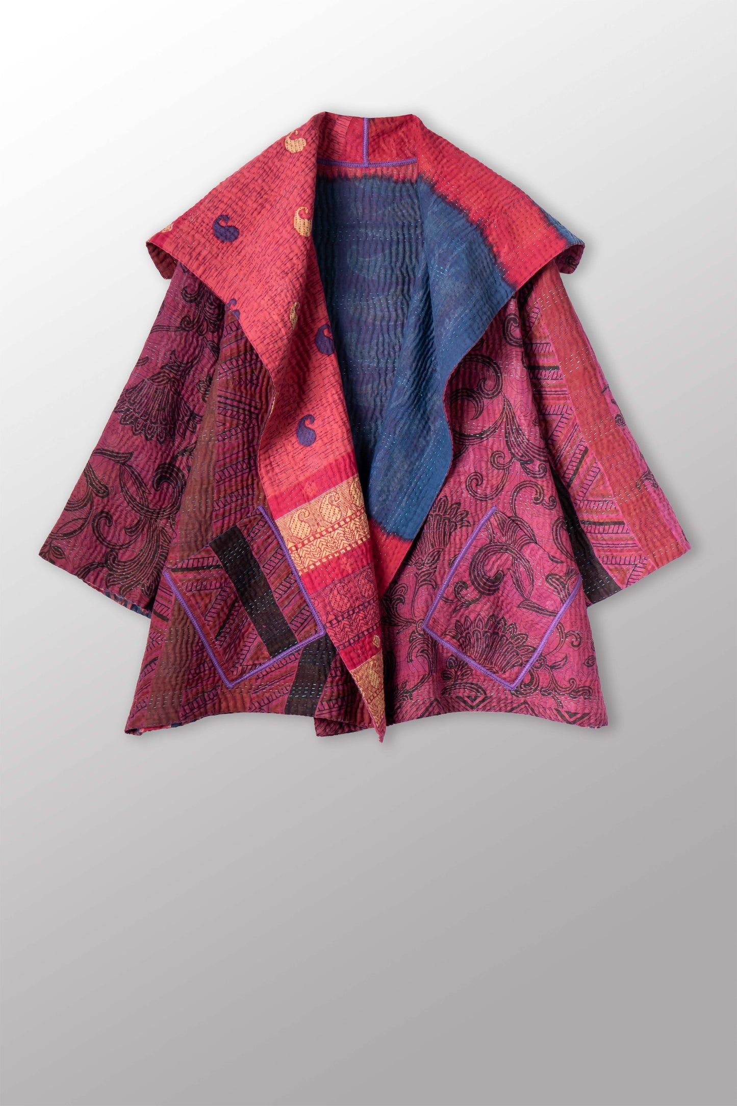 VINTAGE COTTON KANTHA FLARE JKT - cv4010-0165a -