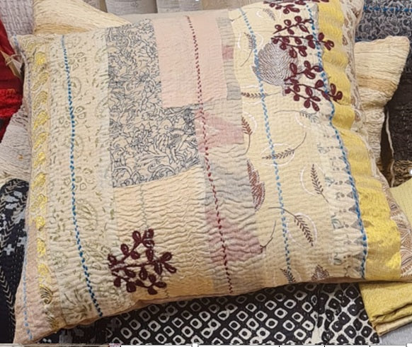 Vintage Pillow with Velvet Back