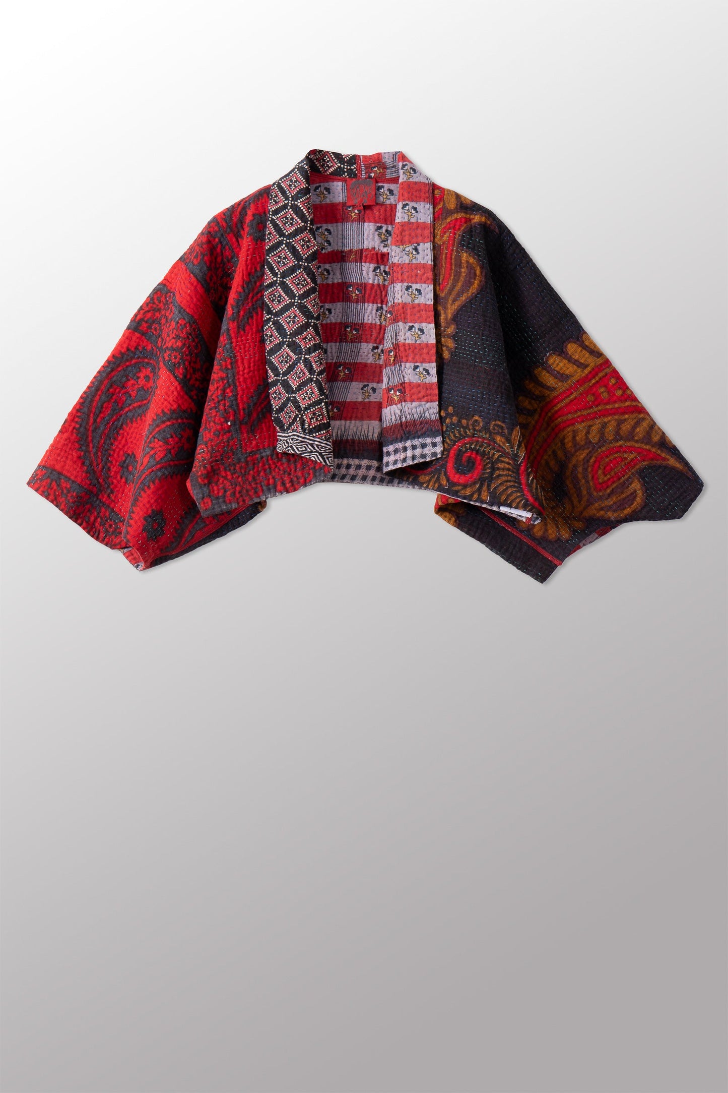 VINTAGE COTTON KANTHA PUFF SLV. SHRUG - cv4062-0051a -