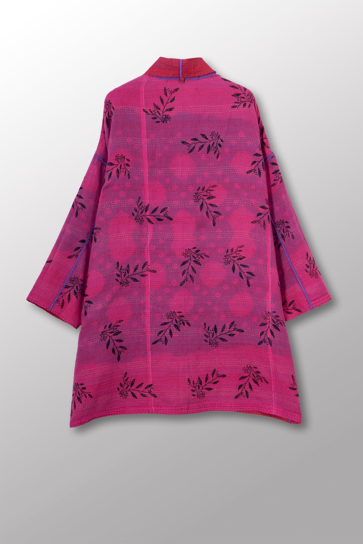 VINTAGE COTTON & NEW VOILE KANTHA HAORI JACKET - cn2068-0002a -