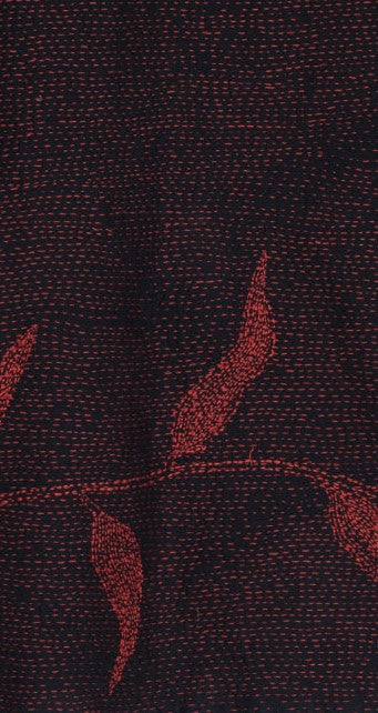 NIGHT BAMBOO SILK COTTON KANTHA CIRCULAR VEST - nb2201-red -