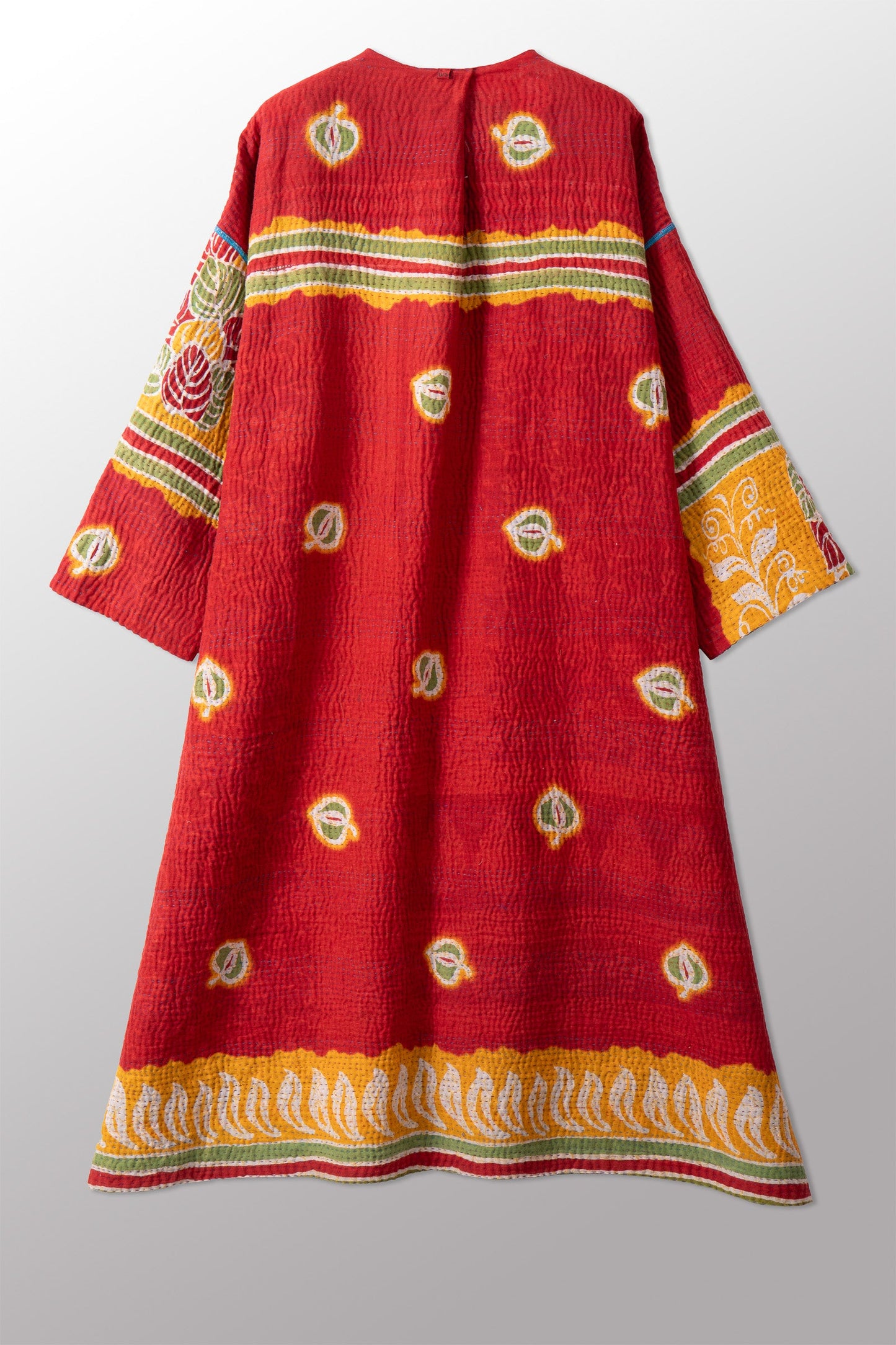 VINTAGE COTTON KANTHA LONG DUSTER - cv4328-0014a -