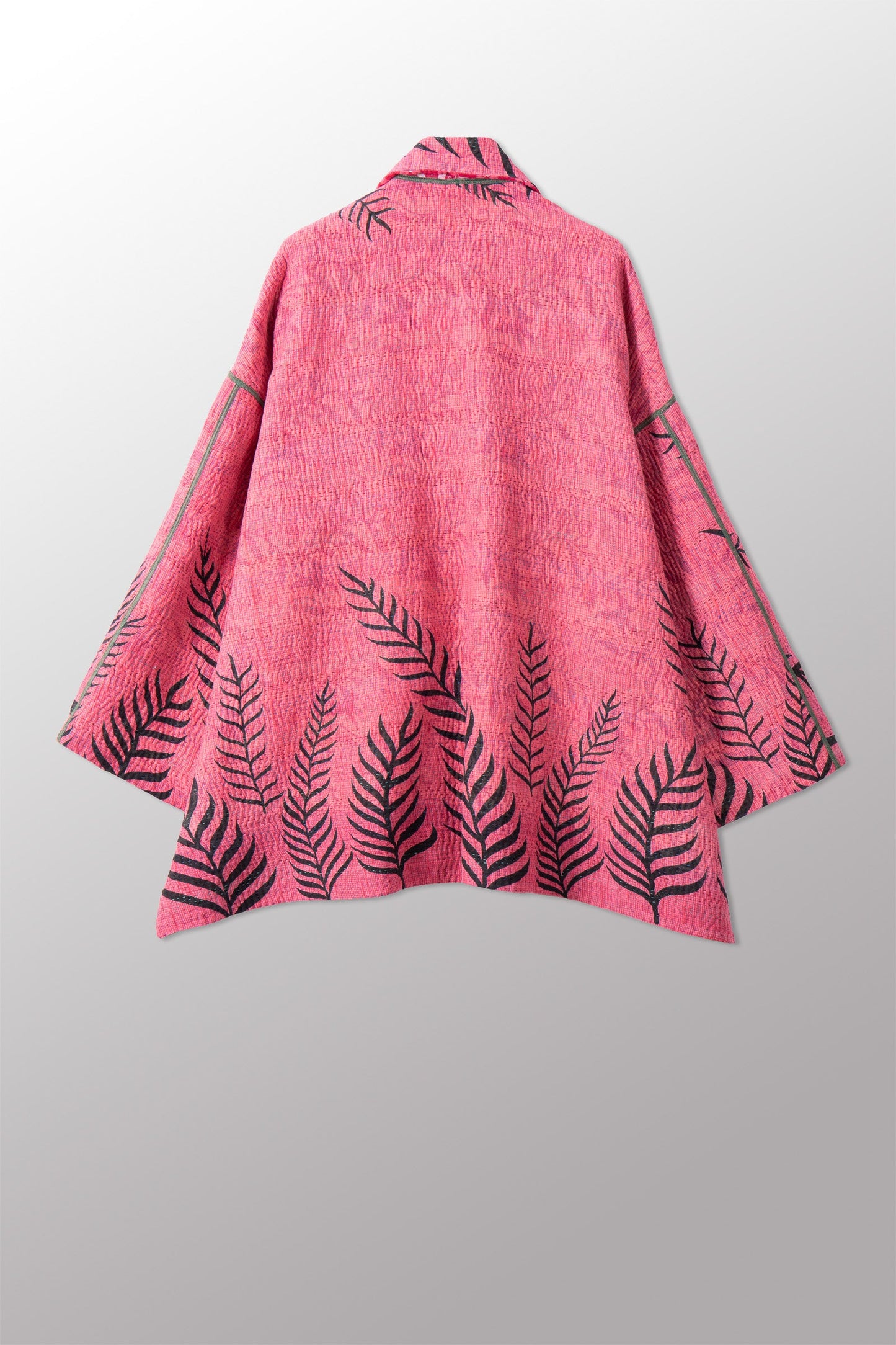 VINTAGE COTTON KANTHA OVERSIZED MINI COAT - cv4332-0043a -