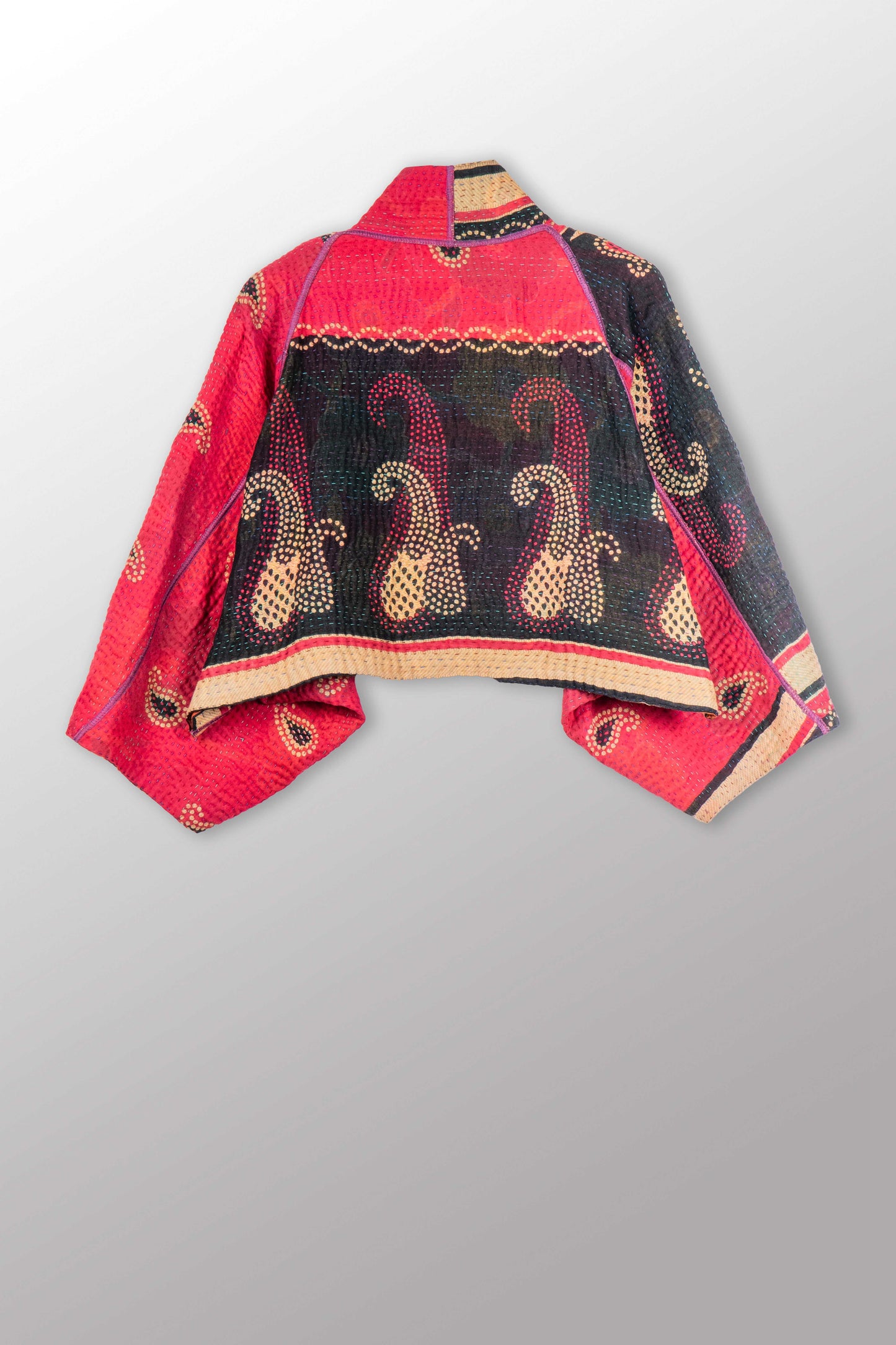 VINTAGE COTTON KANTHA PUFF SLV. SHRUG - cv4062-0056a -