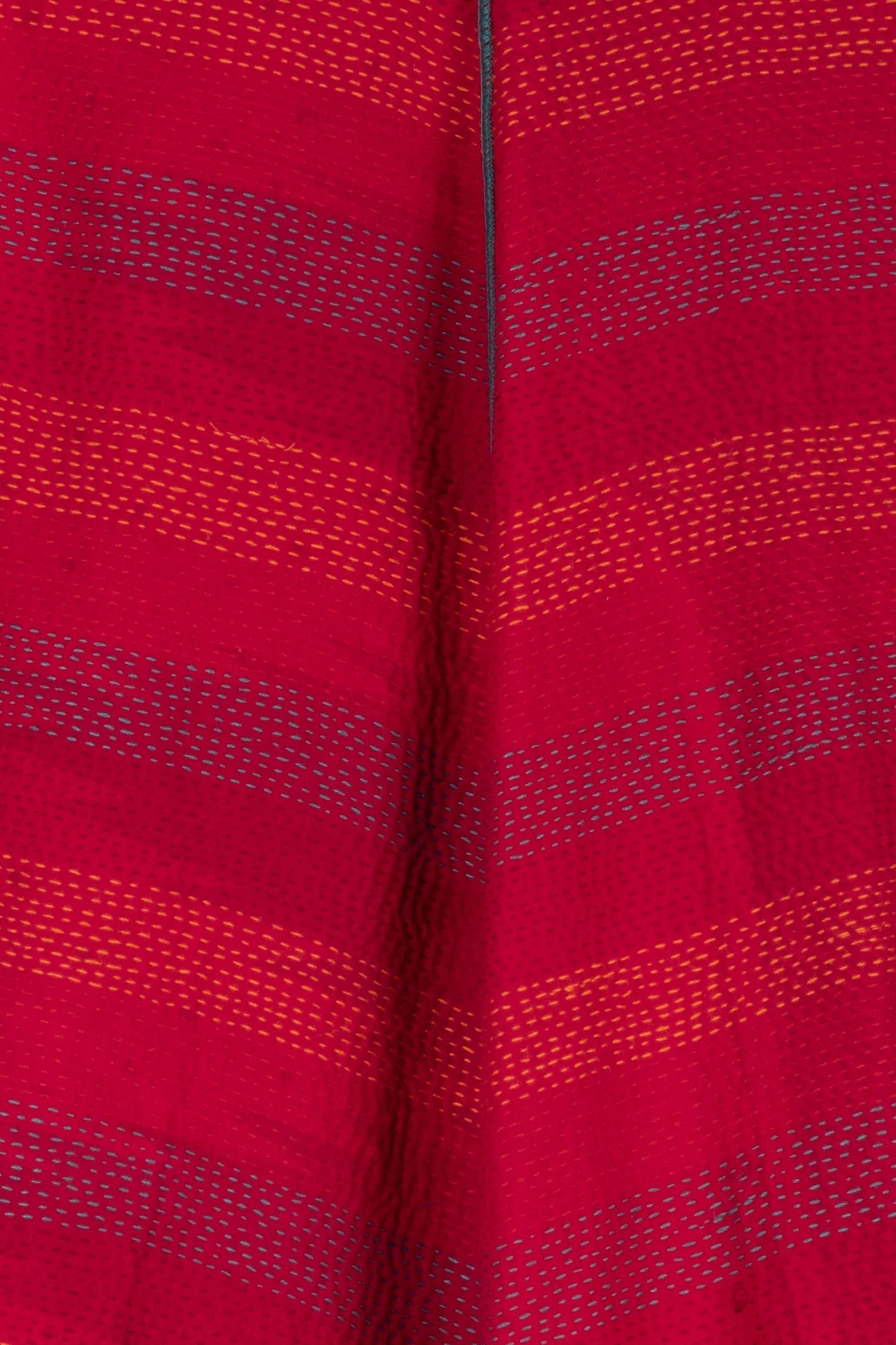 SILK COTTON OMBRE PRINT KANTHA A-LINE VEST - os2203-red -