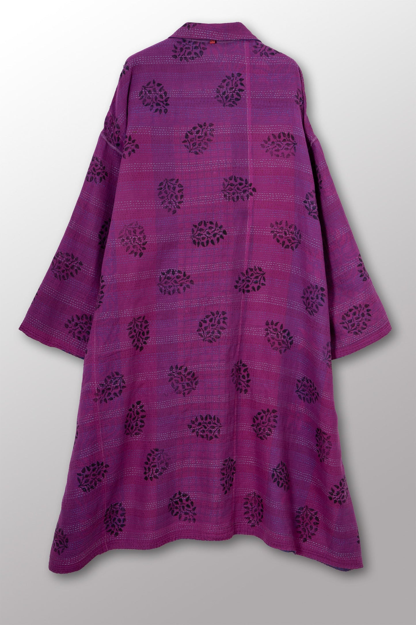 VINTAGE COTTON & NEW VOILE KANTHA NEW OVERSIZED COAT - cn2342-0004a -