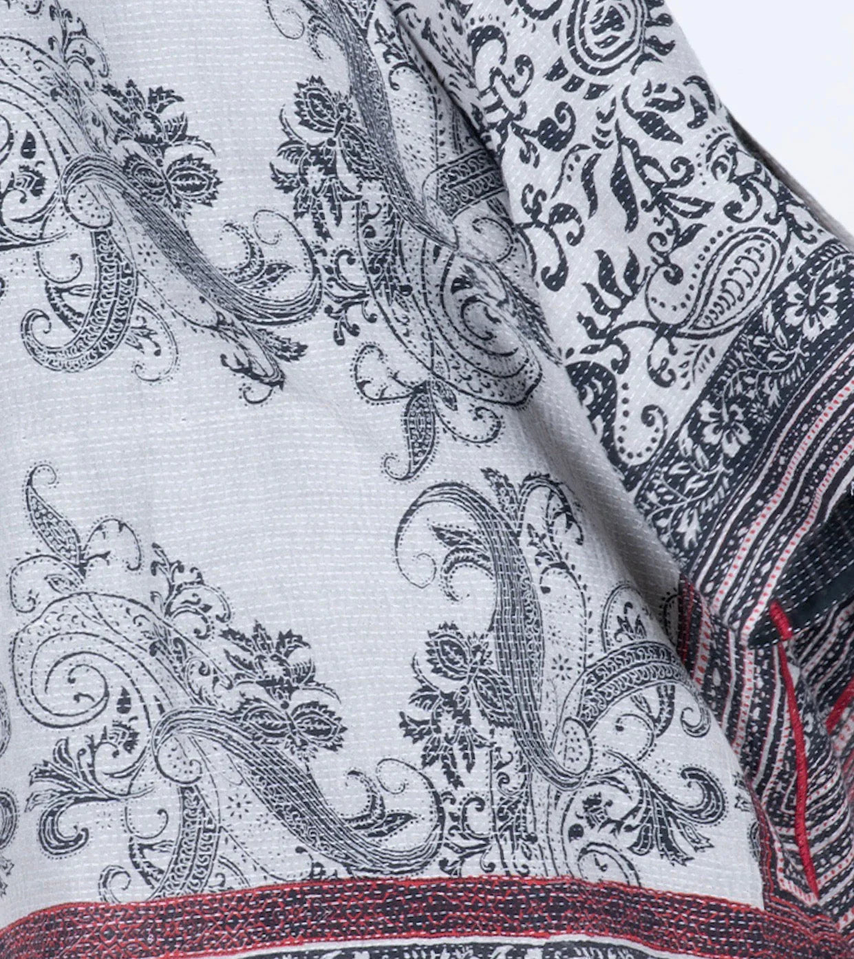 COTTON PAISLEY KANTHA FRONT WRAP PANTS - cp2631-wht -