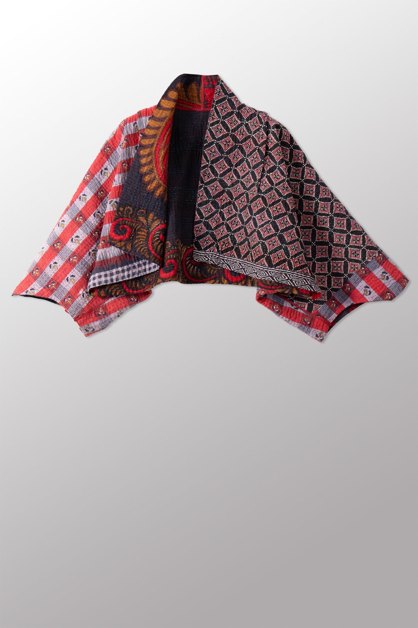 VINTAGE COTTON KANTHA PUFF SLV. SHRUG - cv4062-0051a -