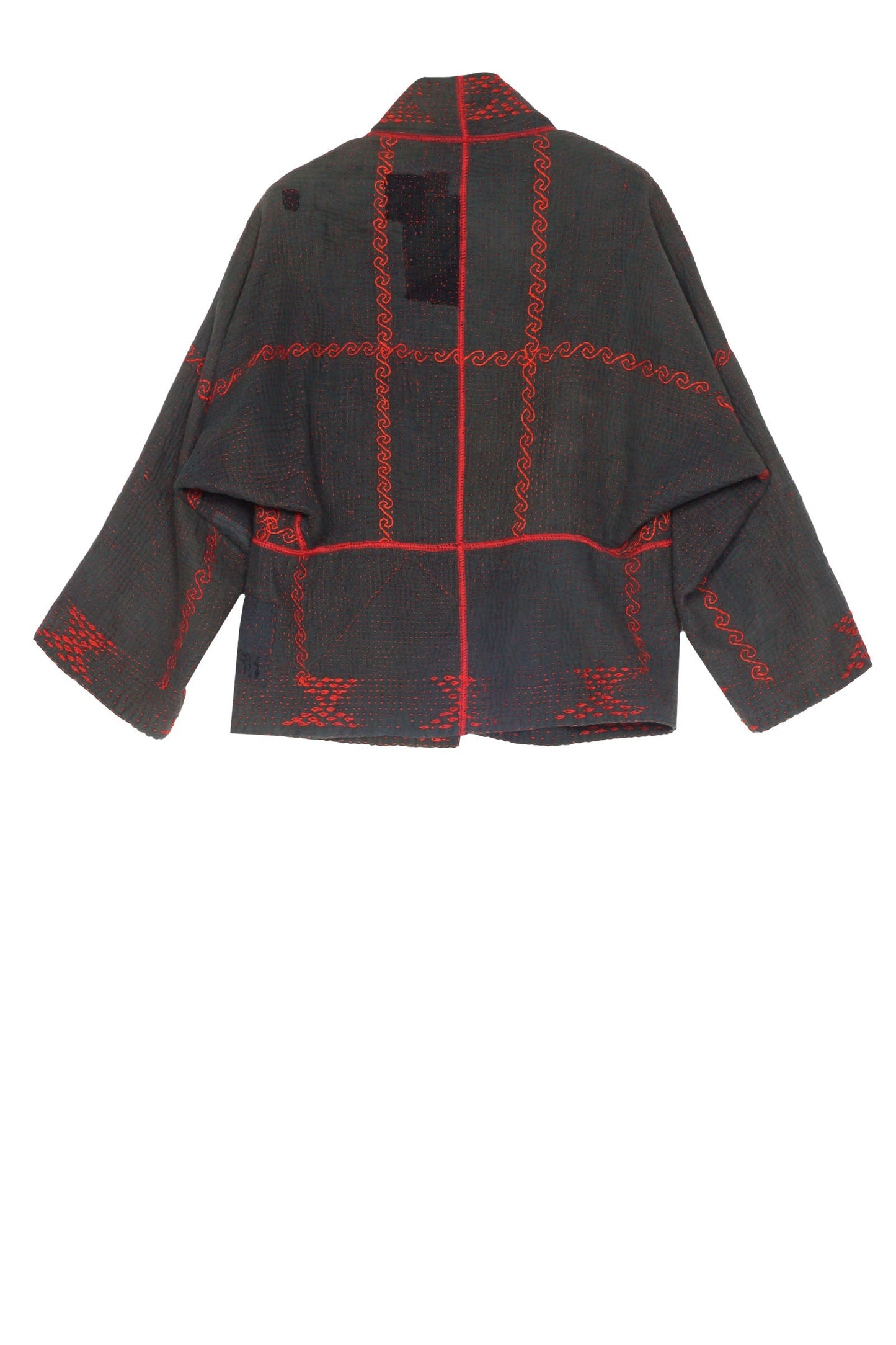 SQUARE RALLI KANTHA DOLMAN SHORT JKT - qr4015-blk -