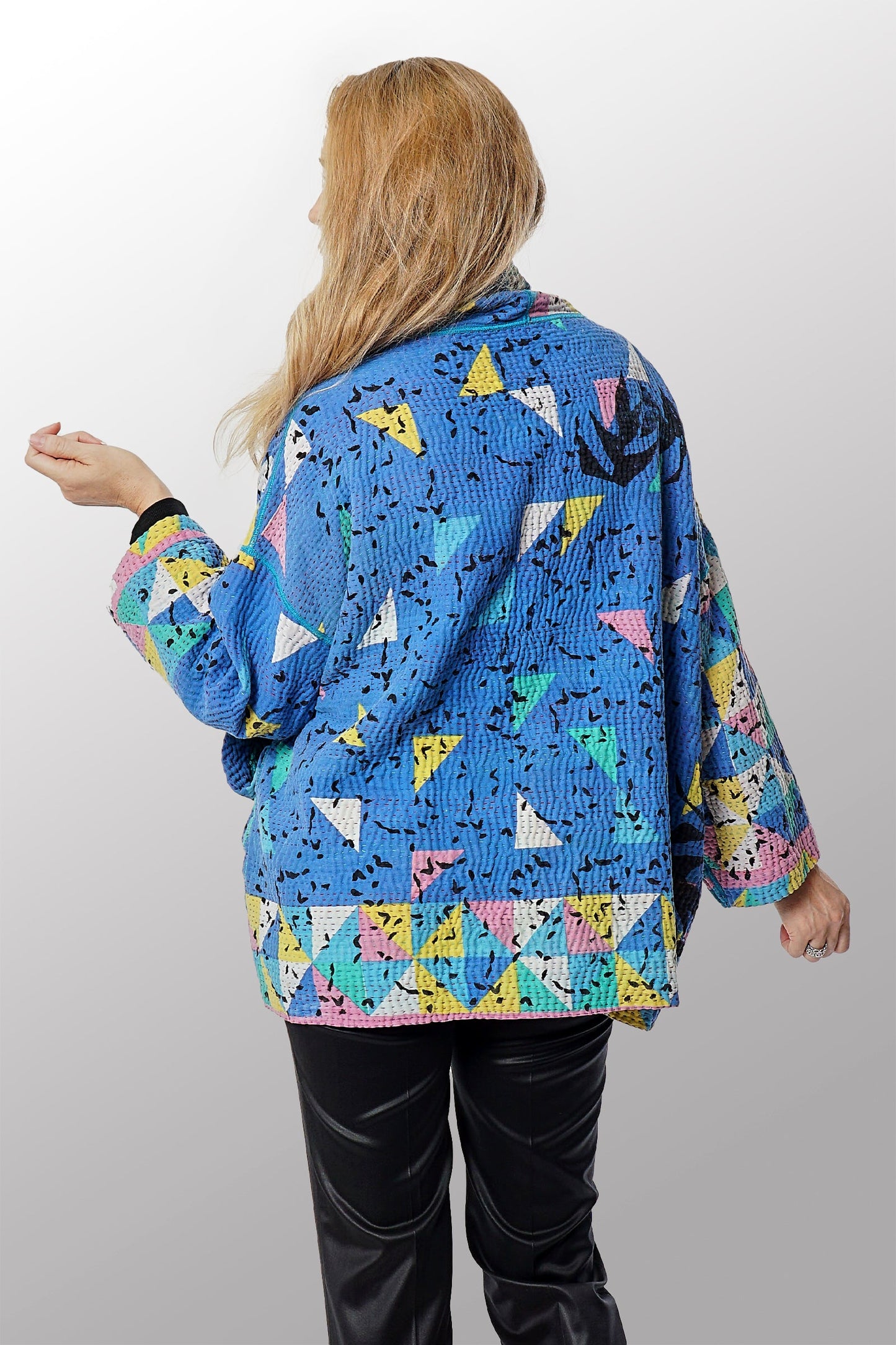 VINTAGE COTTON KANTHA BIG POCKET JKT - cv4057-0001a -