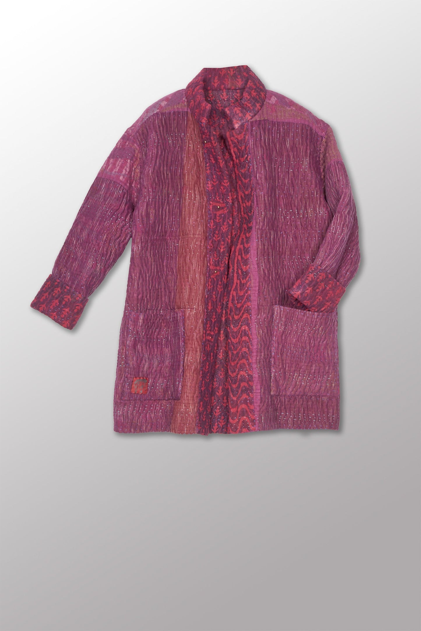 QUILTED OVERDYE COTTON KANTHA MEN'S JACKET - oq5041-cred001m -
