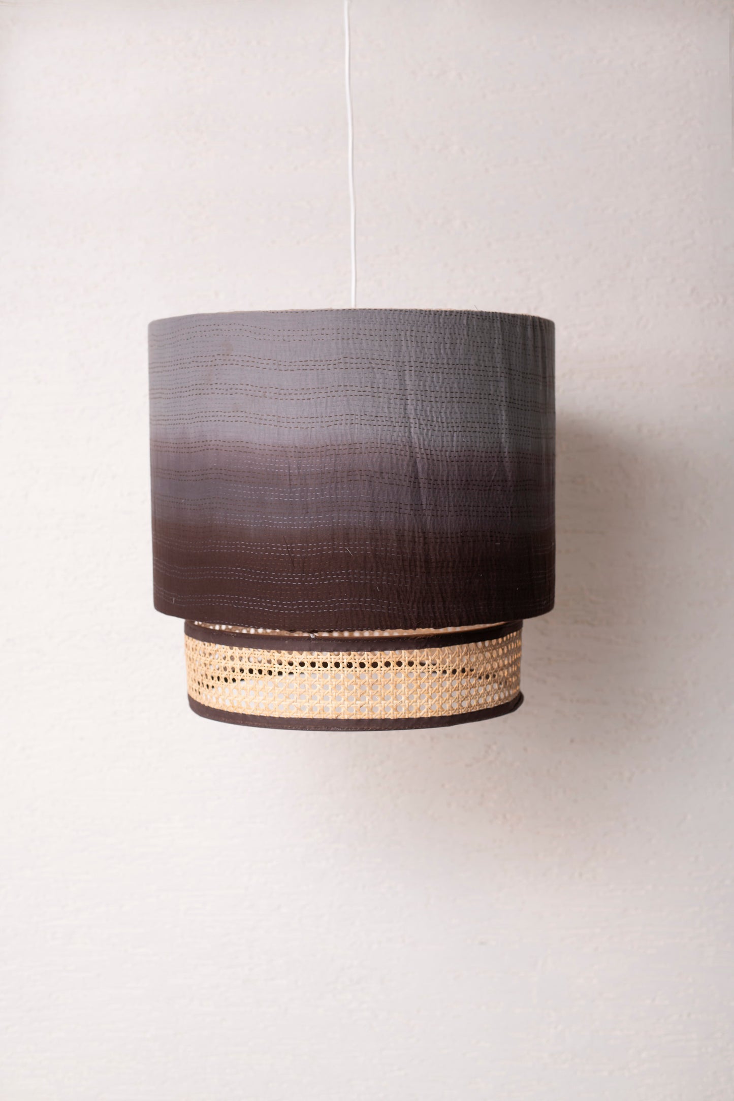 Chocolate Ombre Kantha Hanging Lamp
