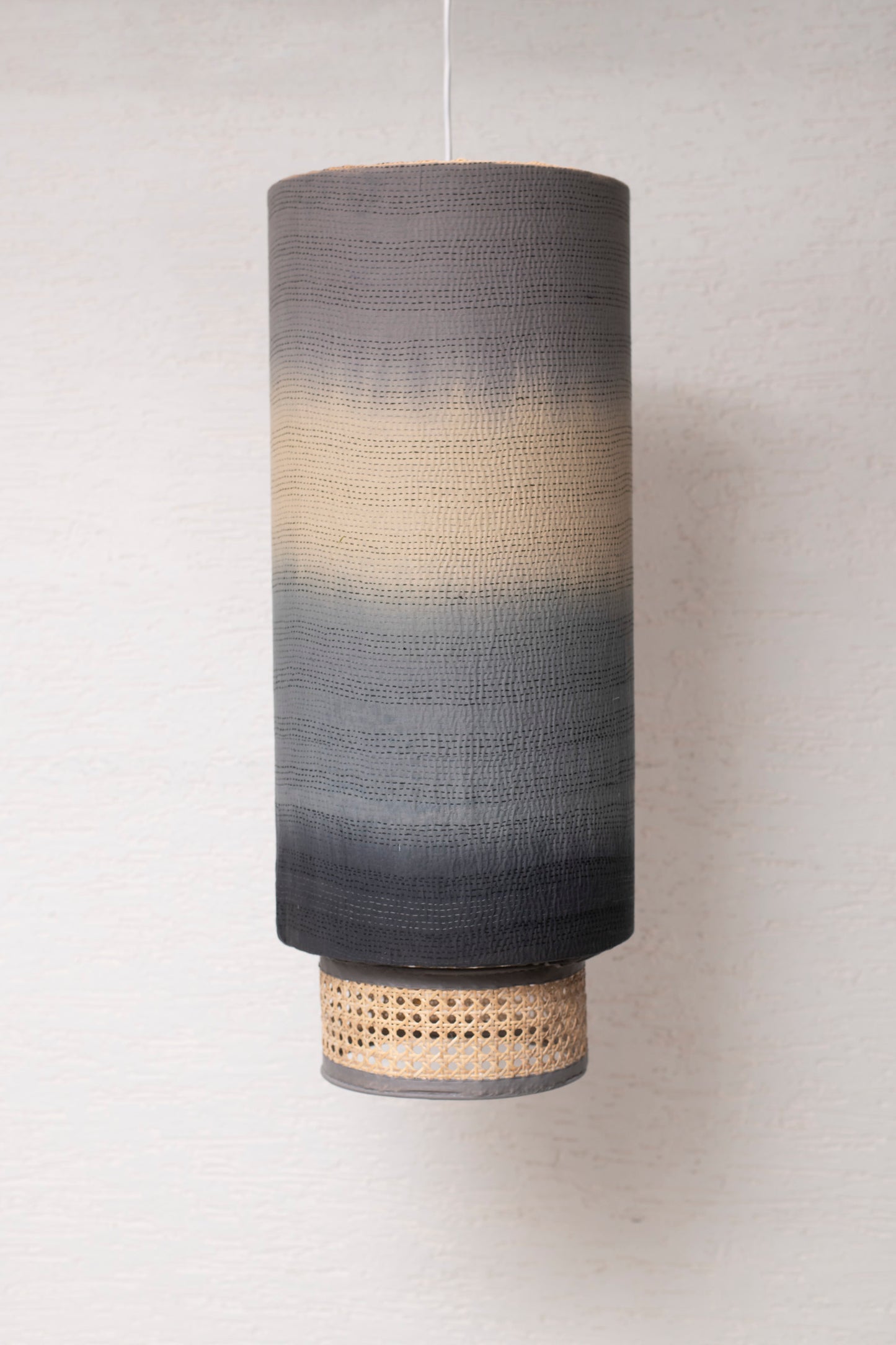 Ombre Kantha Hanging Lamp- Navy
