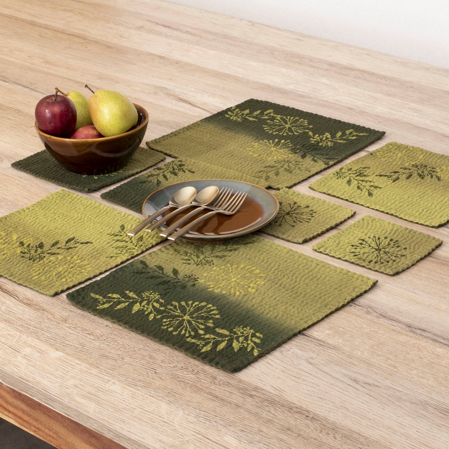 Ombre Handmade Coasters - Green (SET OF 2)
