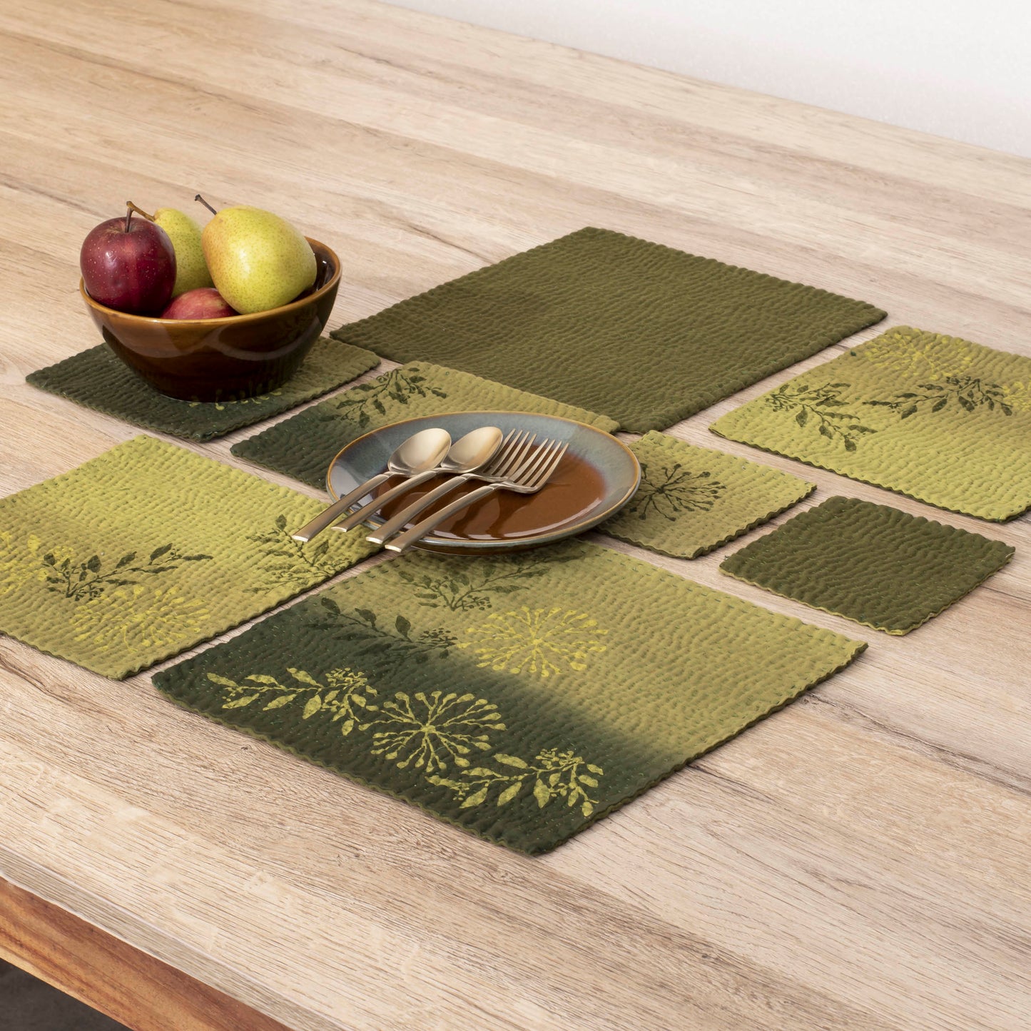 Ombre Handmade Coasters - Green (SET OF 2)