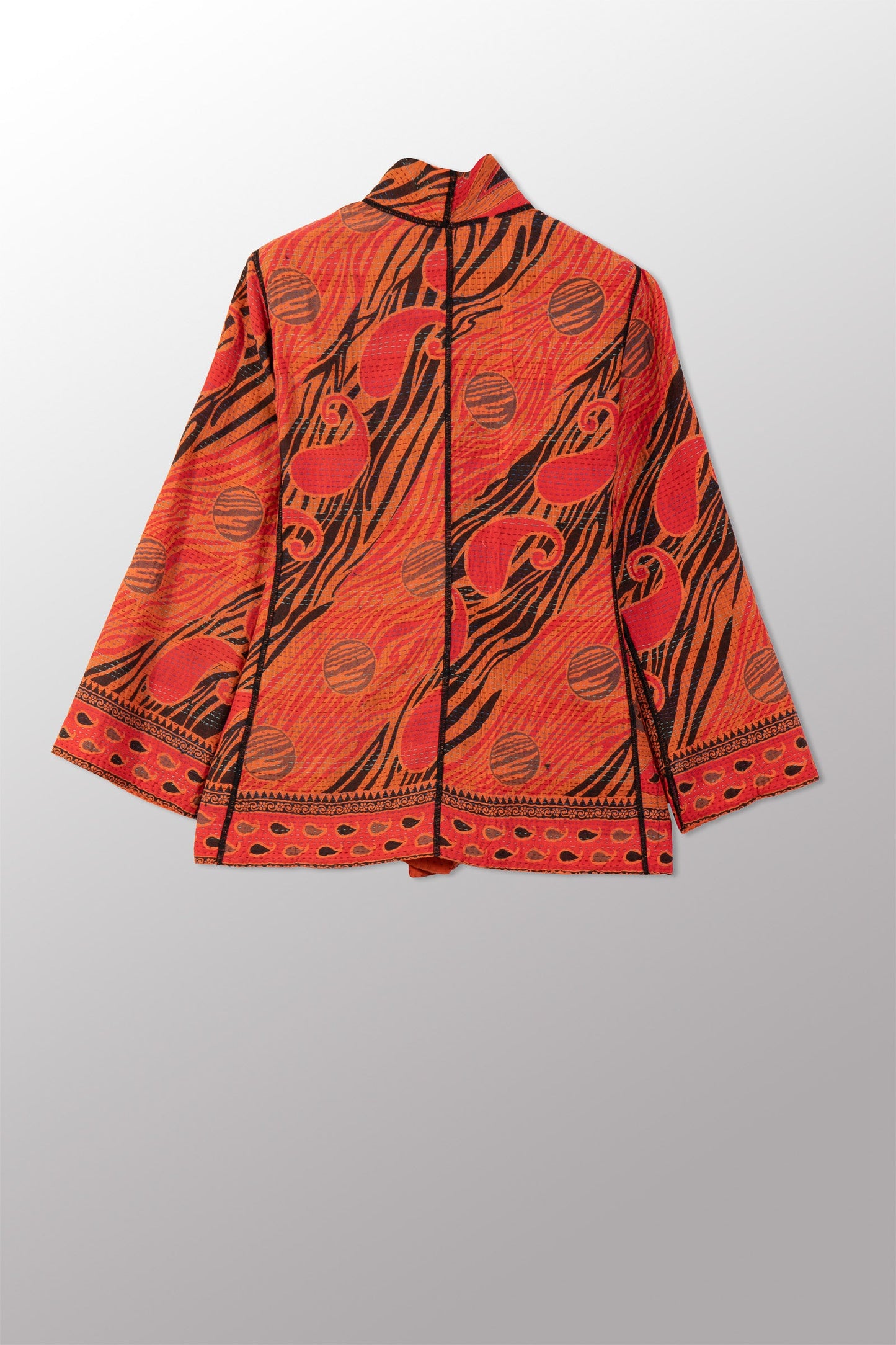 VINTAGE COTTON & NEW VOILE KANTHA SHORT JKT - cn2007-0005m -