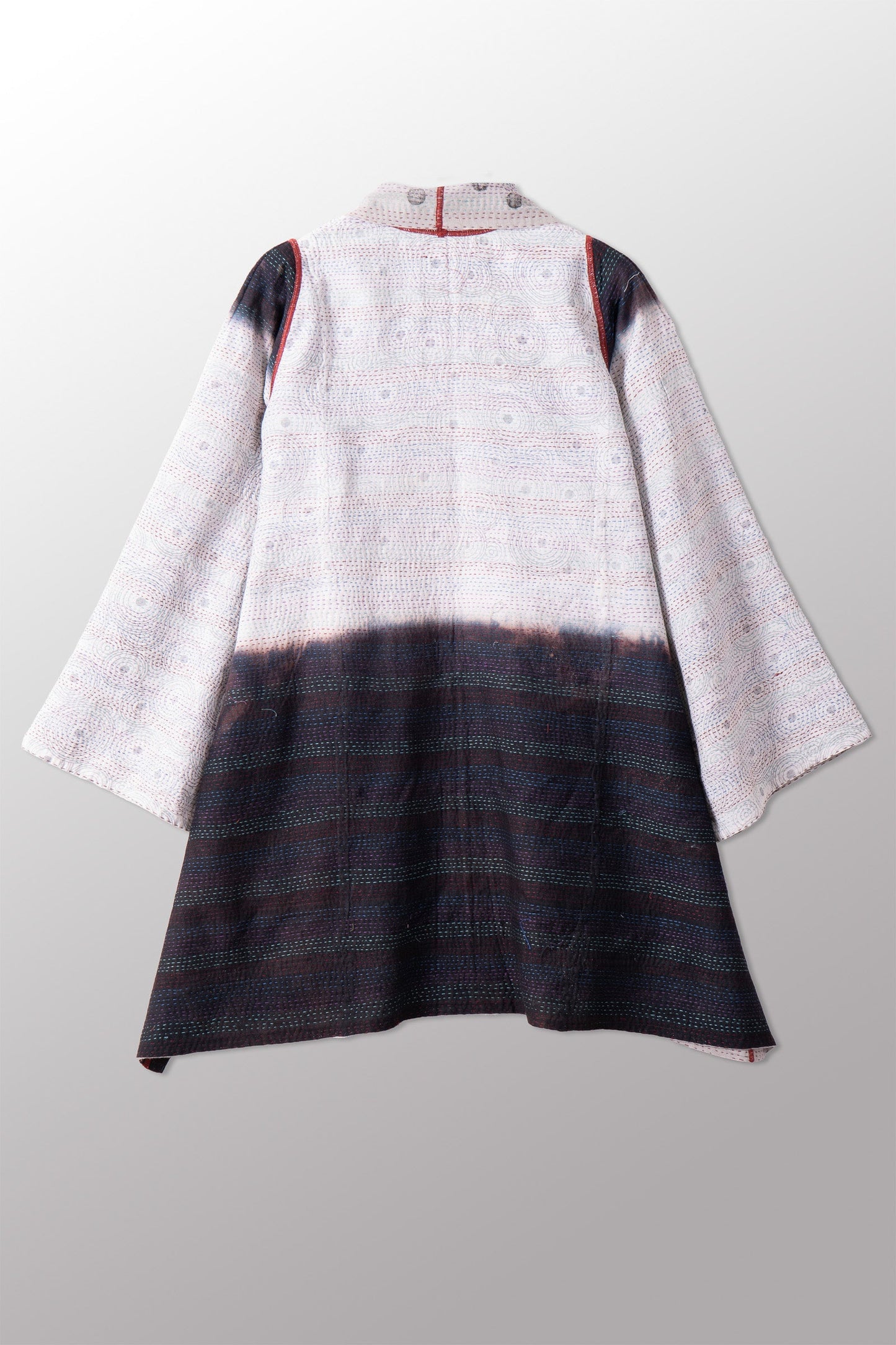 VINTAGE COTTON & NEW VOILE KANTHA A-LINE JKT - cn2003-0004a -