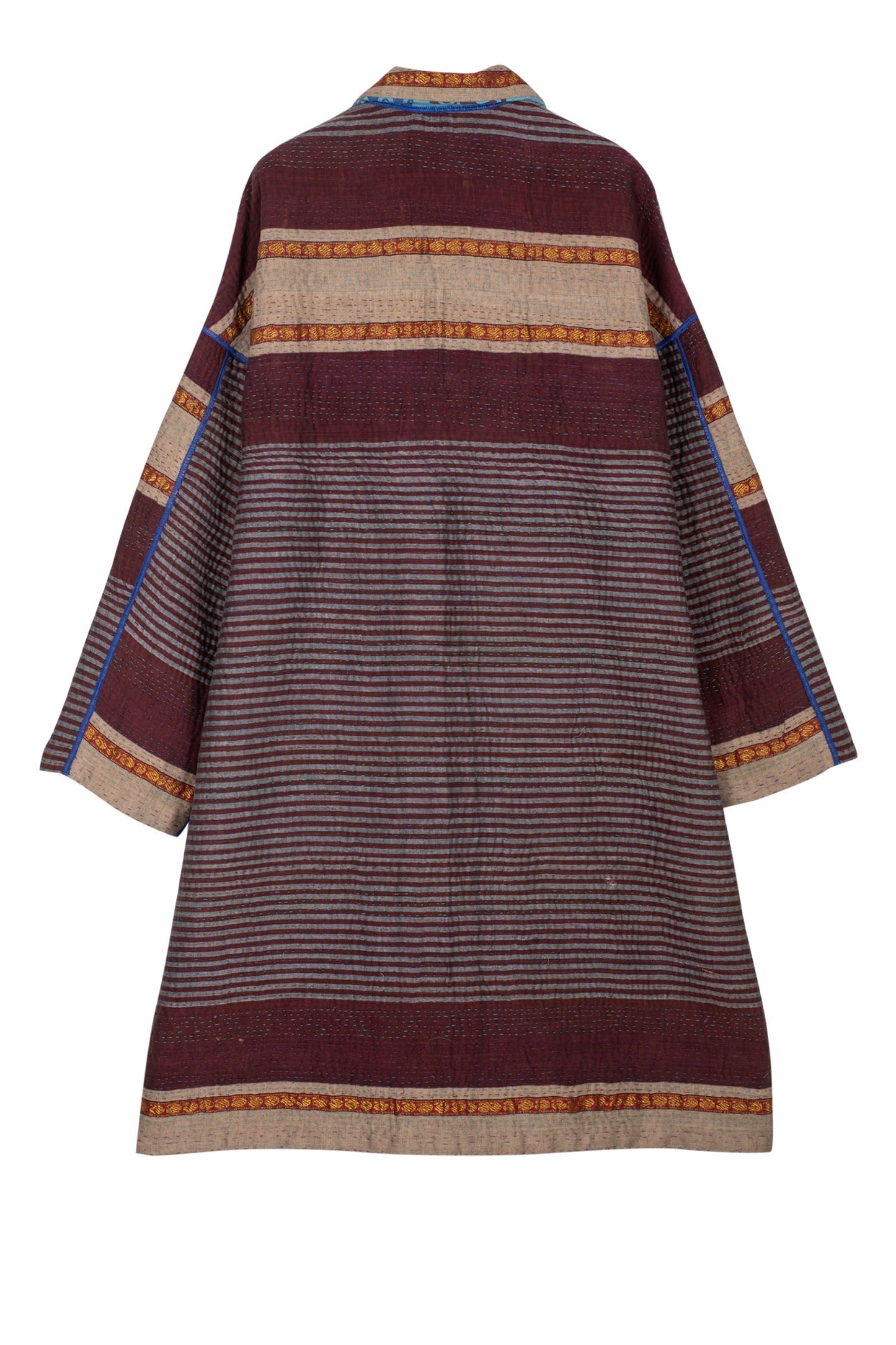 VINTAGE COTTON KANTHA OVERSIZED MEDIUM COAT - cv4331-5001a -