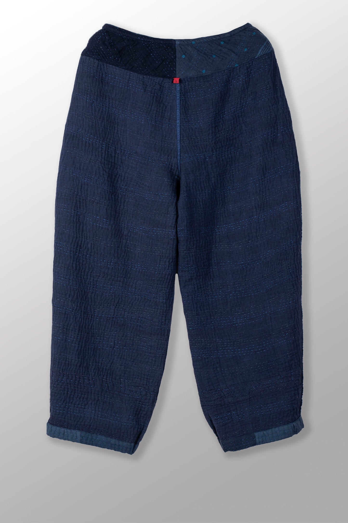 OMBRE PATCHED KANTHA NEW LANTERN PANTS - op4651-nvy -